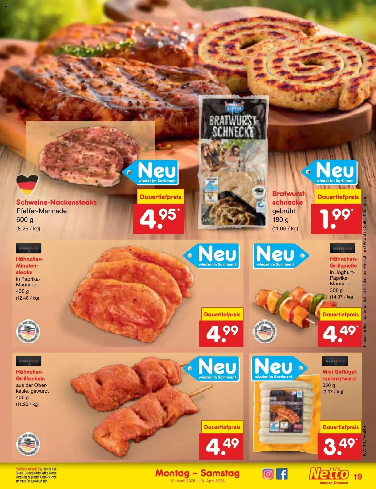 Netto Marken-Discount Prospekt Kröpelin	 – gültig ab 13.04.2026 | Seite: 23 | Produkte: Bratwurst, Paprika, Wurst, Fleisch