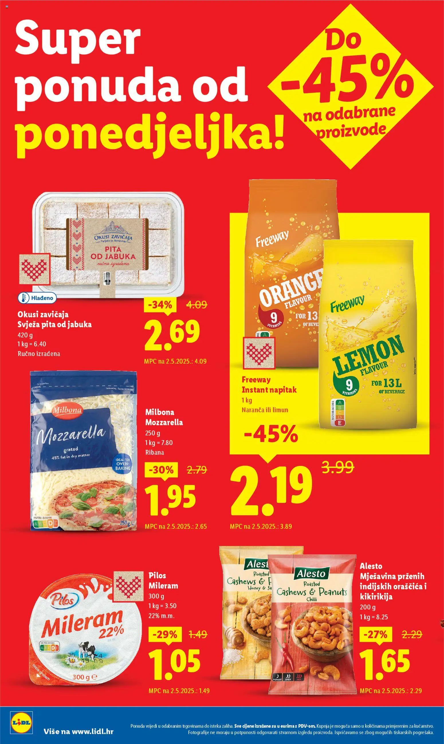 Lidl katalog | vrijedi od 27.10.2025 | Stranica: 2 | Proizvodi: Mozzarella, Limun, Mileram, Jabuka