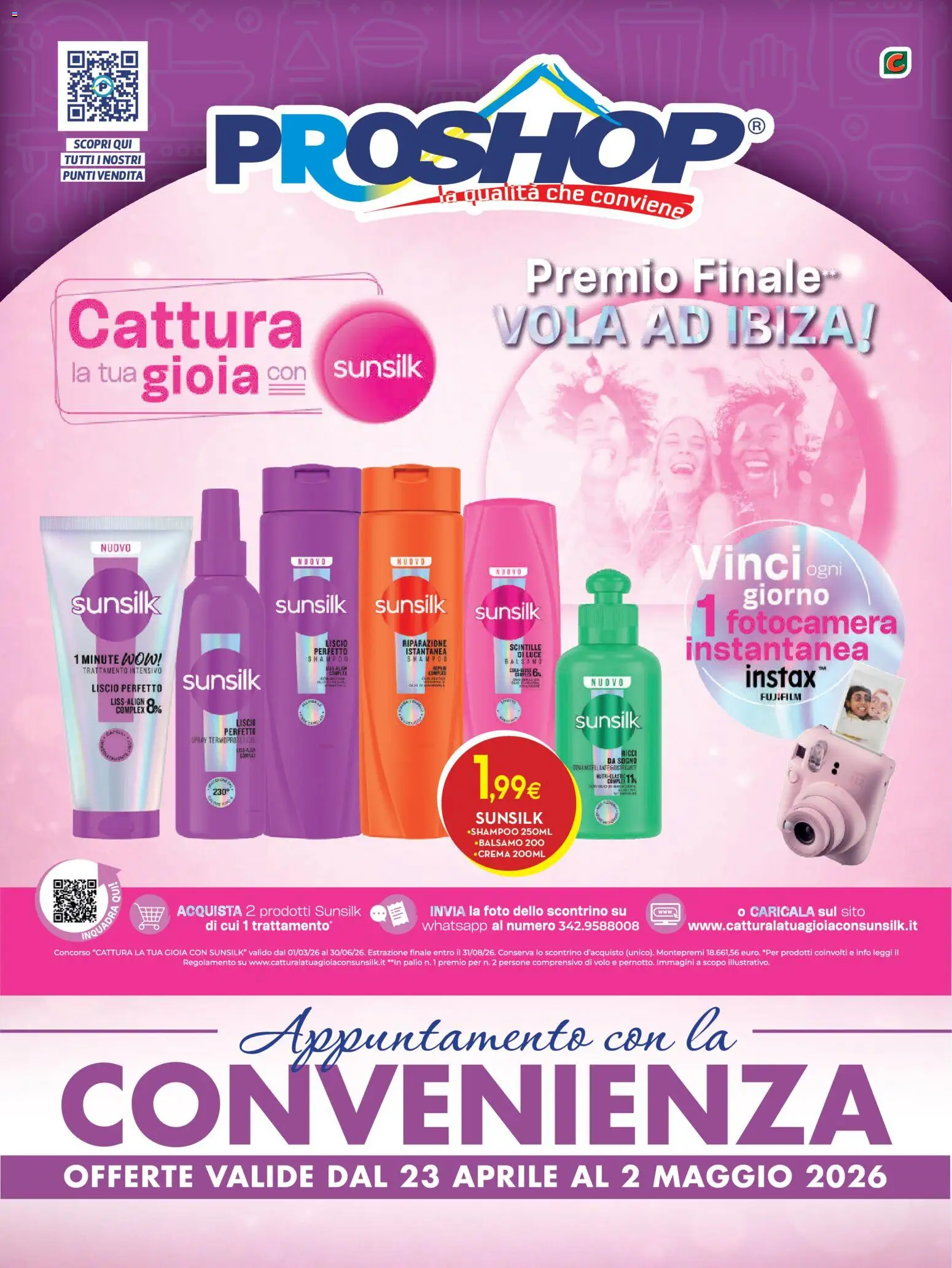 Volantino Proshop del 23.04.2026 | Pagina: 1 | Prodotti: Shampoo, Balsamo, Crema, Fotocamera