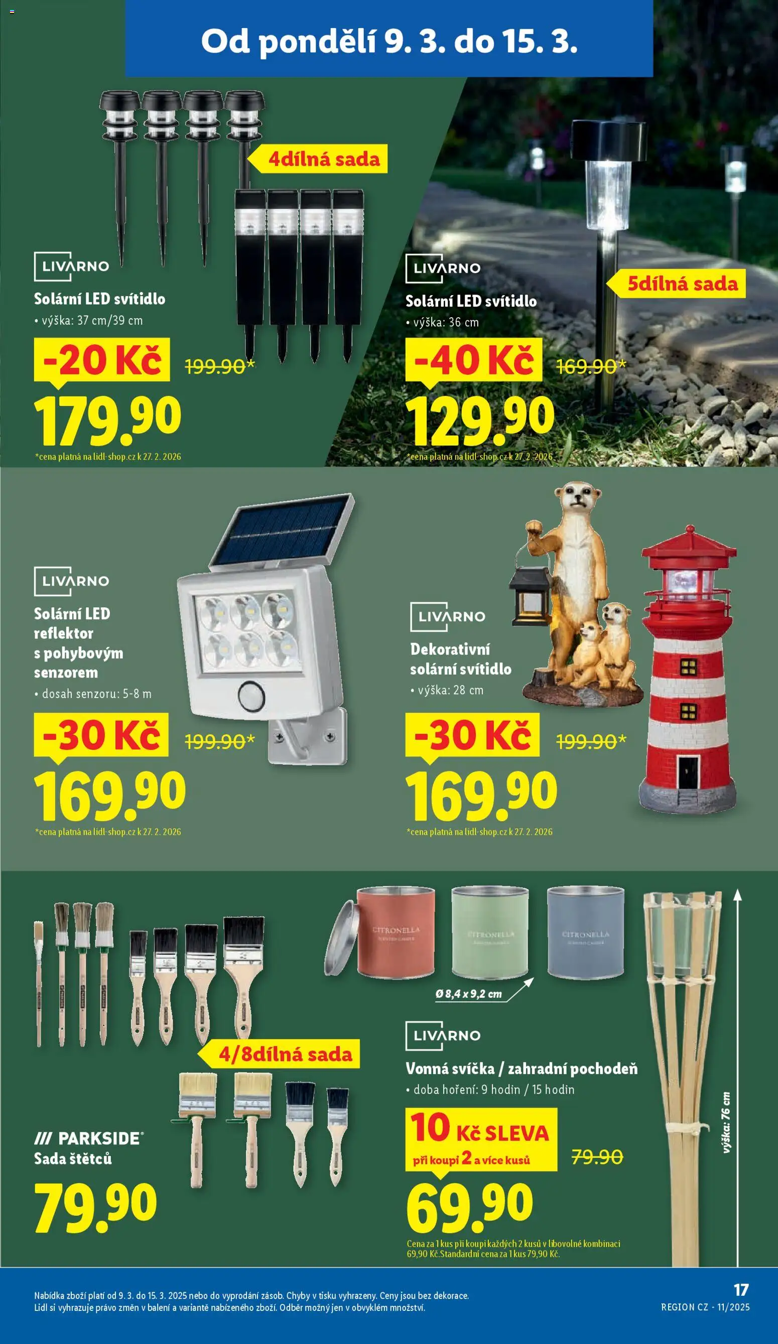 Lidl leták - Zahradní šuškanda od 24.02.2026 | Strana: 17 | Produkty: Parkside, Svíčka, Reflektor, LED