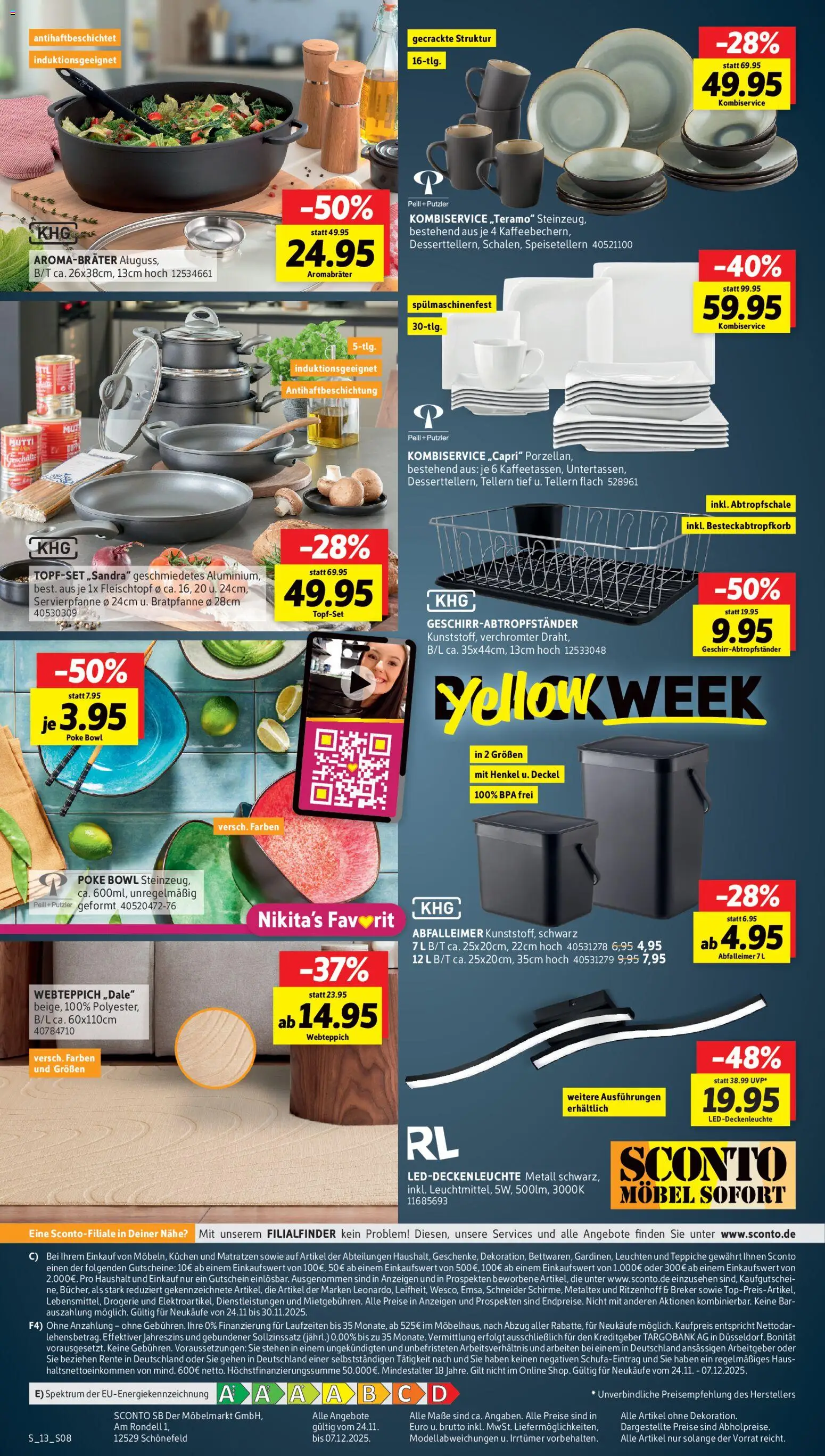 Sconto - Black Friday – gültig ab 24.11.2025 | Seite: 8 | Produkte: Abfalleimer, Kuchen