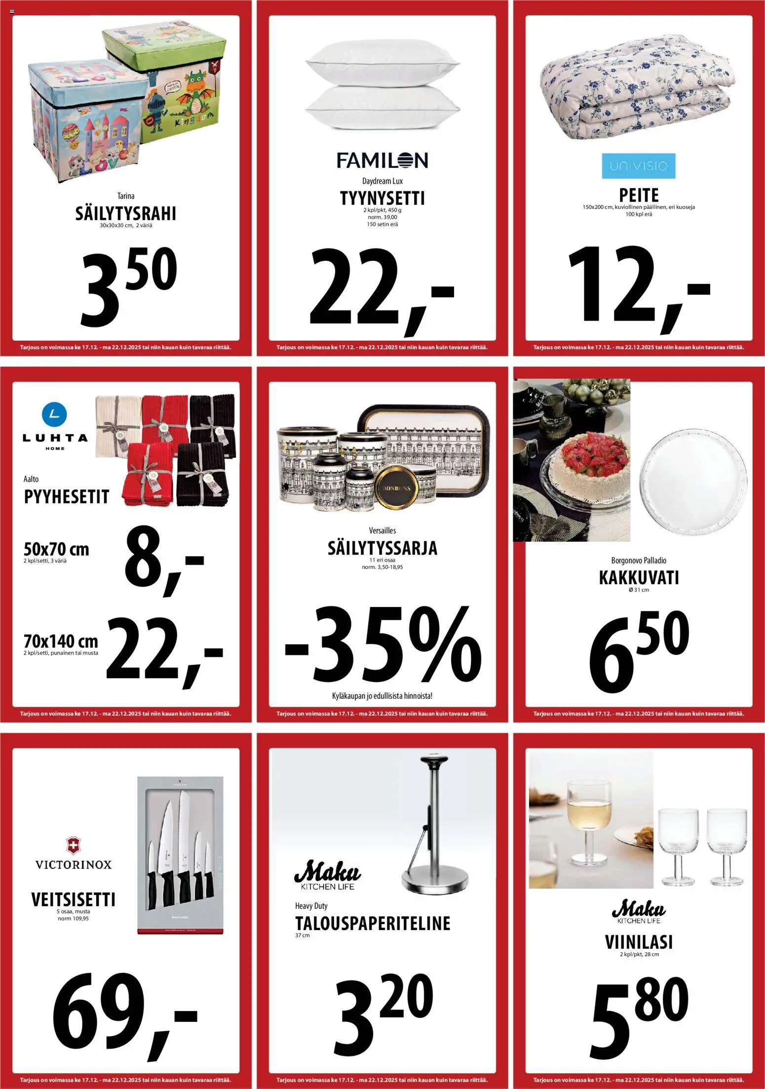 Tuuri tarjoukset – voimassa 17.12.2025 alkaen | Sivu: 25 | Tuotteet: Tyynysetti