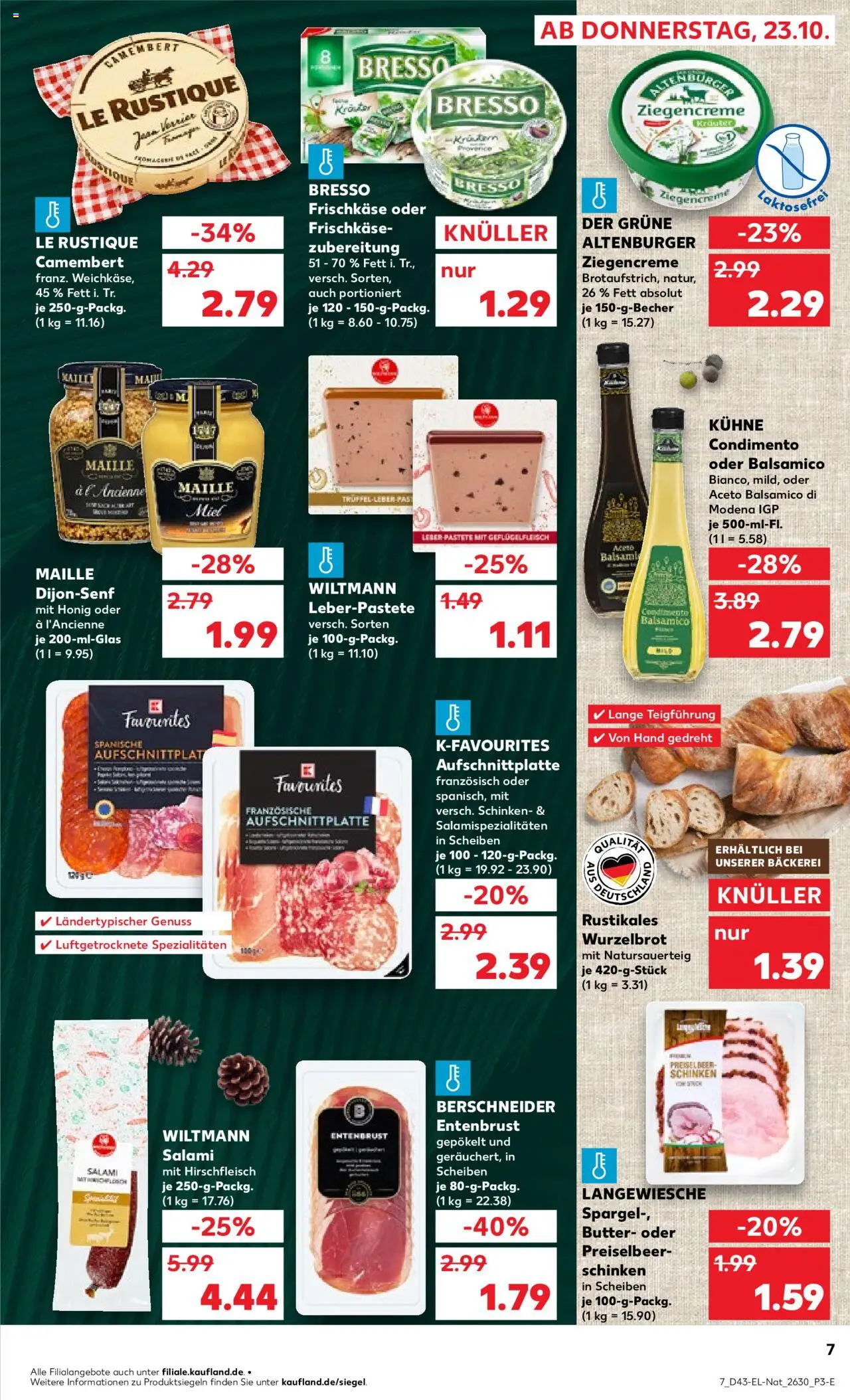 Kaufland prospekt Jena	 – gültig ab 23.10.2025 | Seite: 7 | Produkte: Bäckerei, Butter, Spargel, Bresso