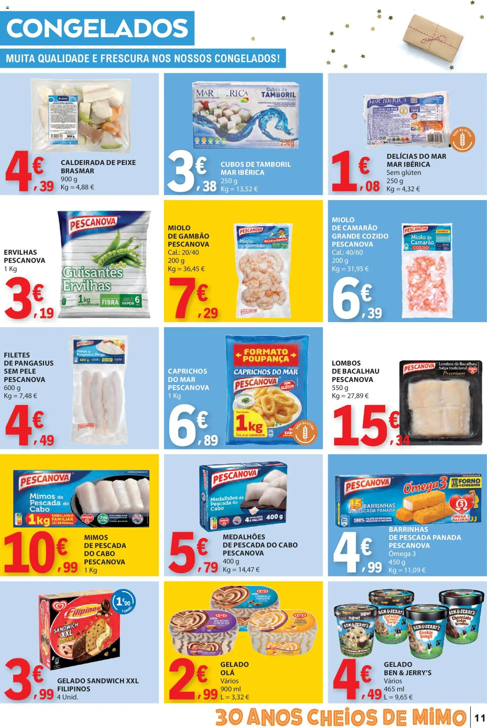 E.Leclerc folheto │ válido de 27.11.2025 | Página: 11 | Produtos: Cabo, Camarão, Pescada do cabo, Peixe