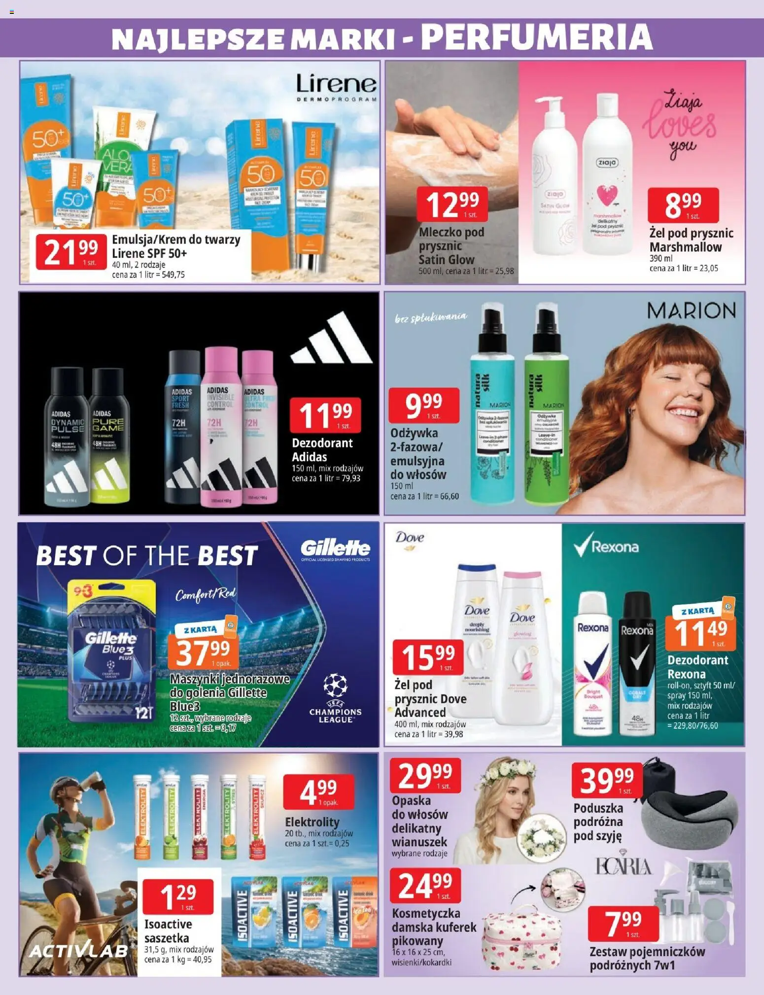 E.Leclerc gazetka - Zielona Góra od 28.04.2026 | Strona: 21 | Produkty: Gillette, Poduszka, Odżywka, Żel pod prysznic