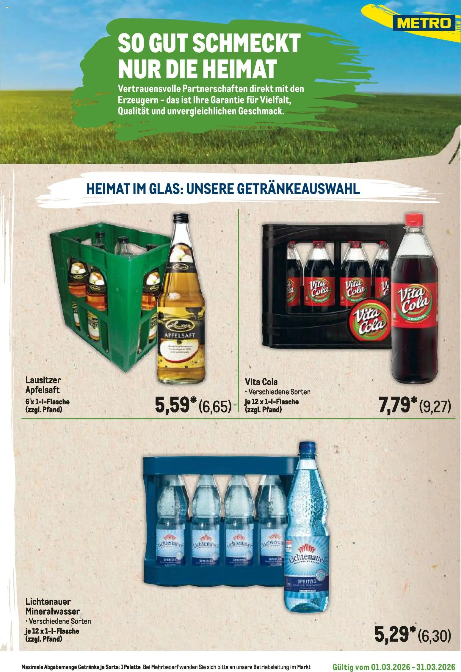 Metro Regionaler Flyer – gültig ab 01.03.2026 | Seite: 93 | Produkte: Cola, Apfelsaft, Mineralwasser, Vita cola