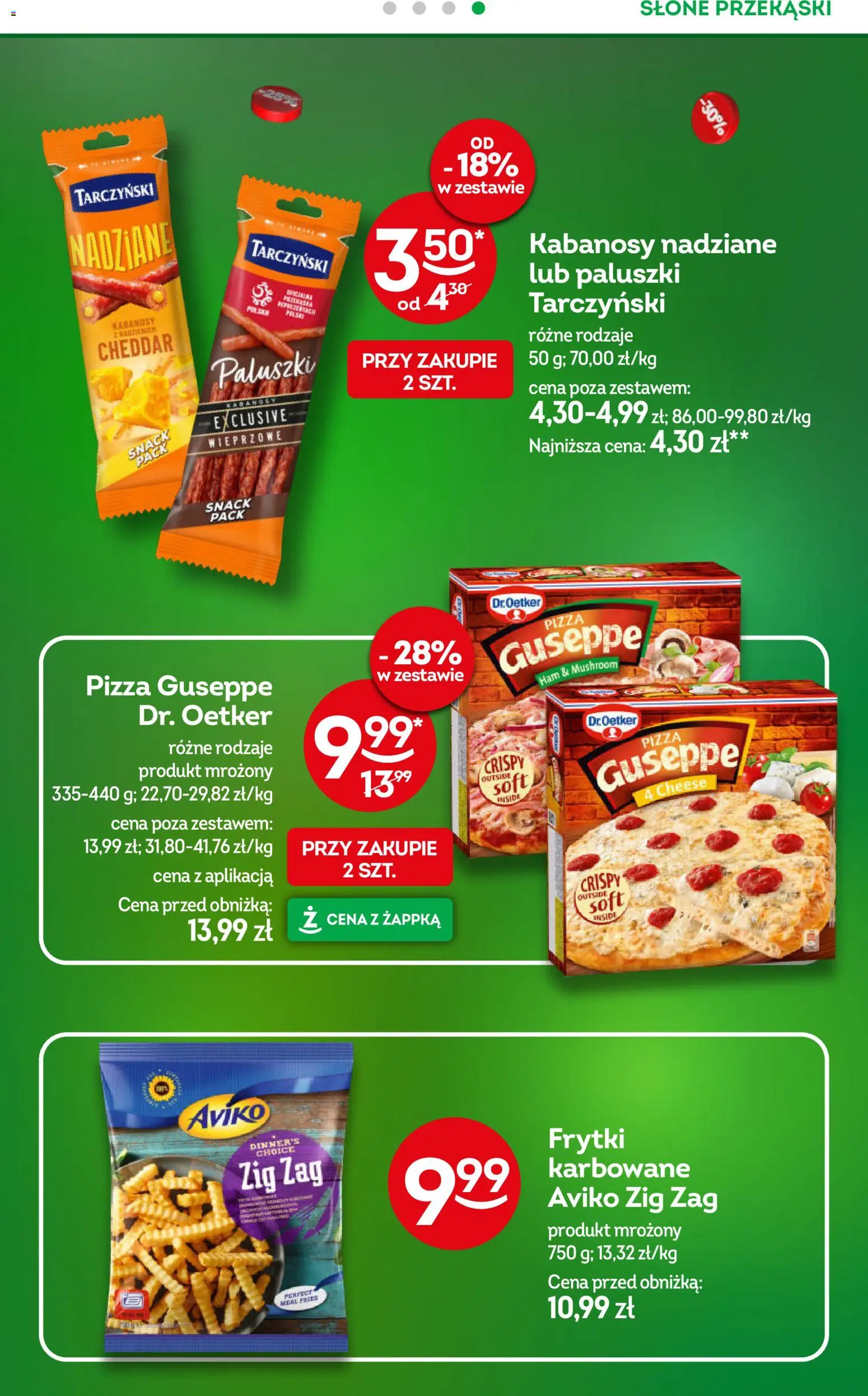 Żabka gazetka od 08.04.2026 | Strona: 23 | Produkty: Kabanosy, Paluszki, Pizza, Frytki