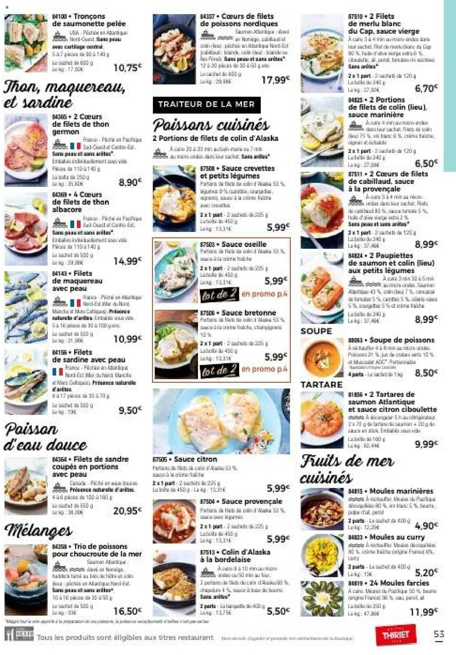 {H1} | Page: 53 | Produits: Soupe, Sardine, Curry, Thon