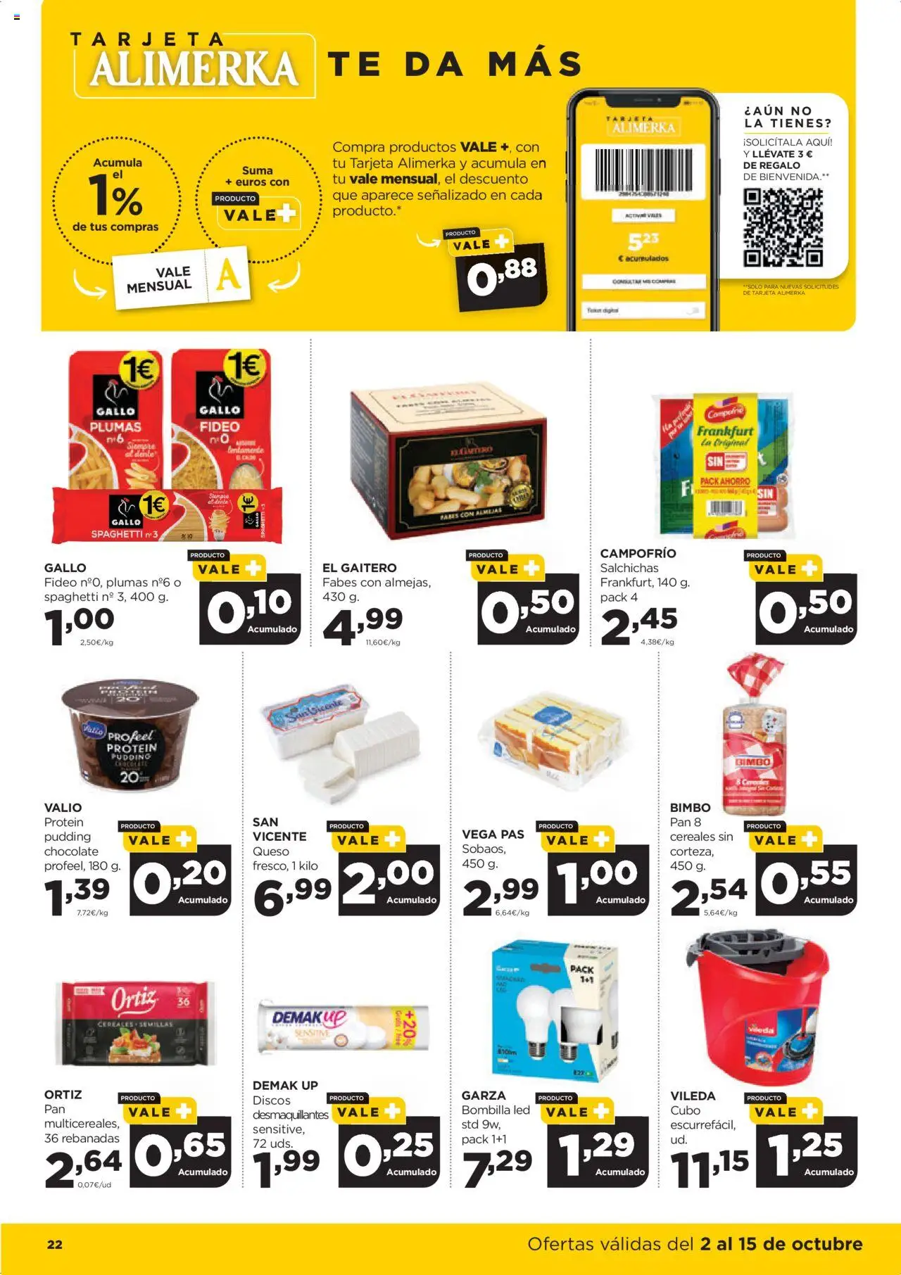 Alimerka folleto Asturias │ válido desde el 02.10.2025 | Página: 22 | Productos: Queso, Pan, Chocolate, Bombilla