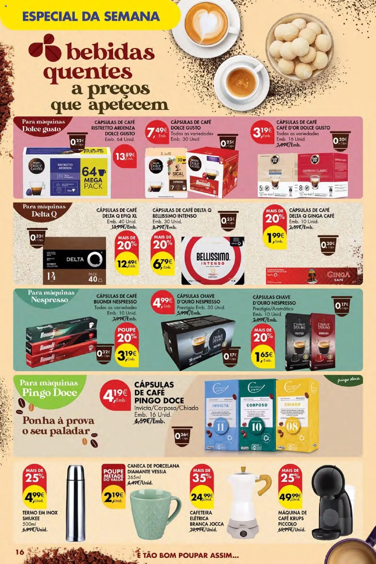 Pingo Doce Poupe Esta Semana Açores │ válido de 16.04.2026 | Página: 16 | Produtos: Cafe buondi, Caneca, Café, Dolce gusto