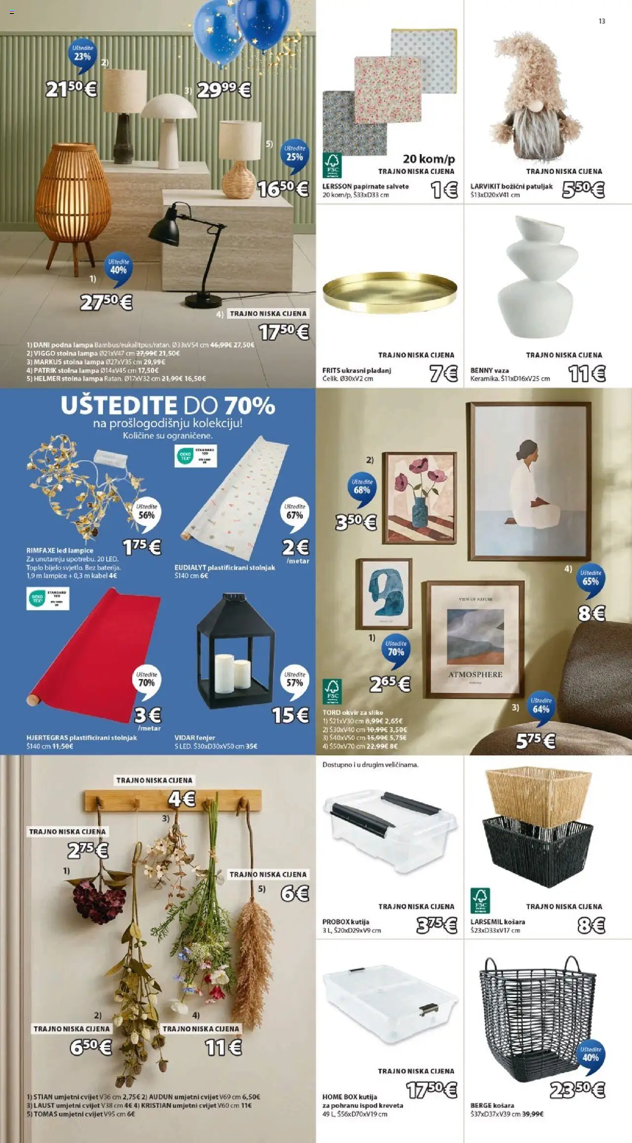 JYSK katalog | vrijedi od 15.10.2025 | Stranica: 13 | Proizvodi: Vaza, Salvete, Okvir za slike, Fenjer