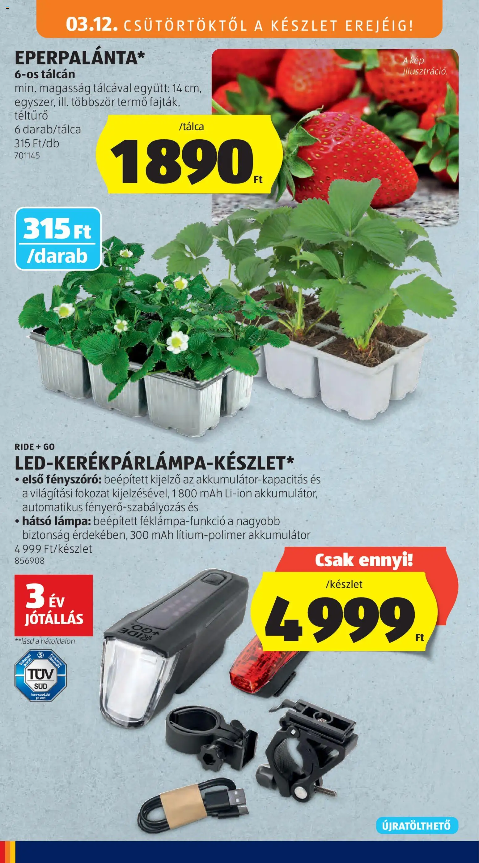Aldi akciós ujság - amely érvényes a következő dátumtól: 12.03.2026 | Oldal: 42 | Termékek: Akkumulátor, Lámpa