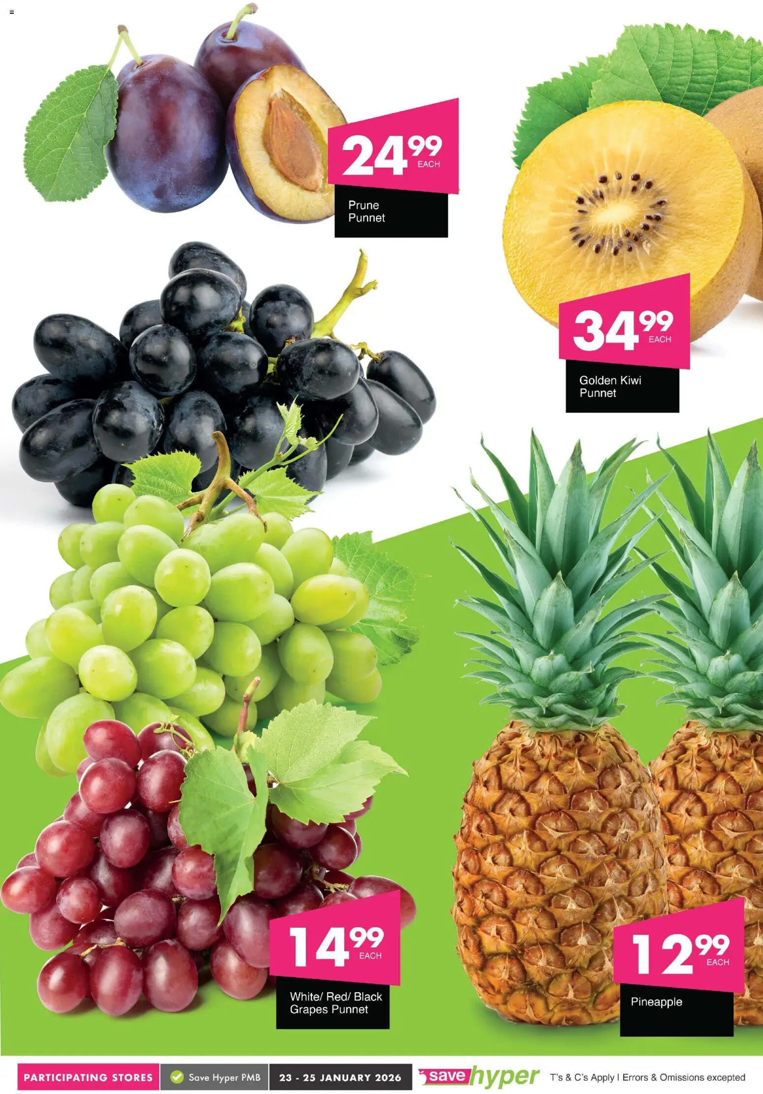 New Save catalogue – valid from 23.01.2026 | Page: 6 | Products: Pineapple, Kiwi, Grapes