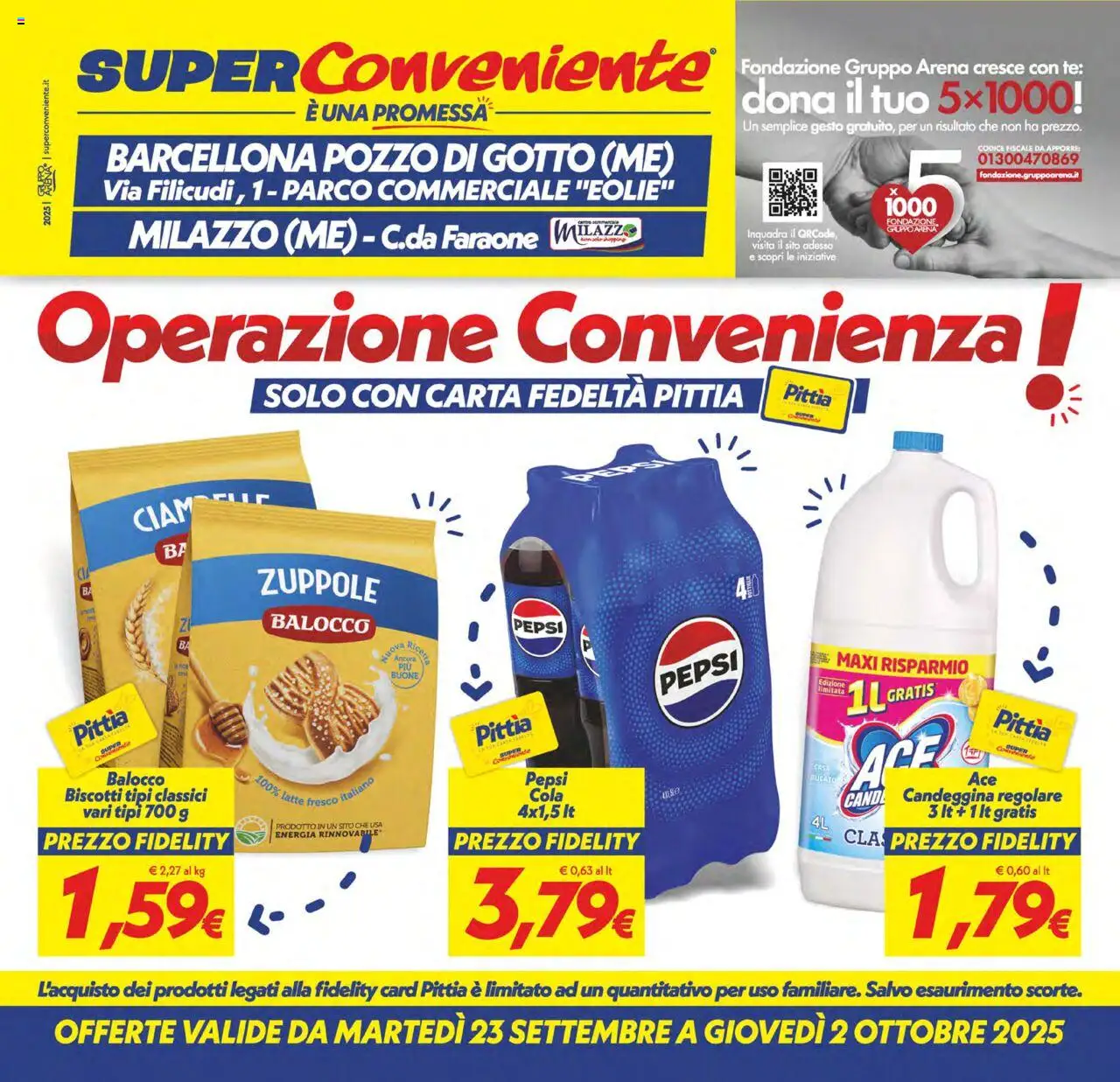 Volantino SuperConveniente del 23.09.2025 | Pagina: 28 | Prodotti: Tè, Candeggina, Latte, Pepsi
