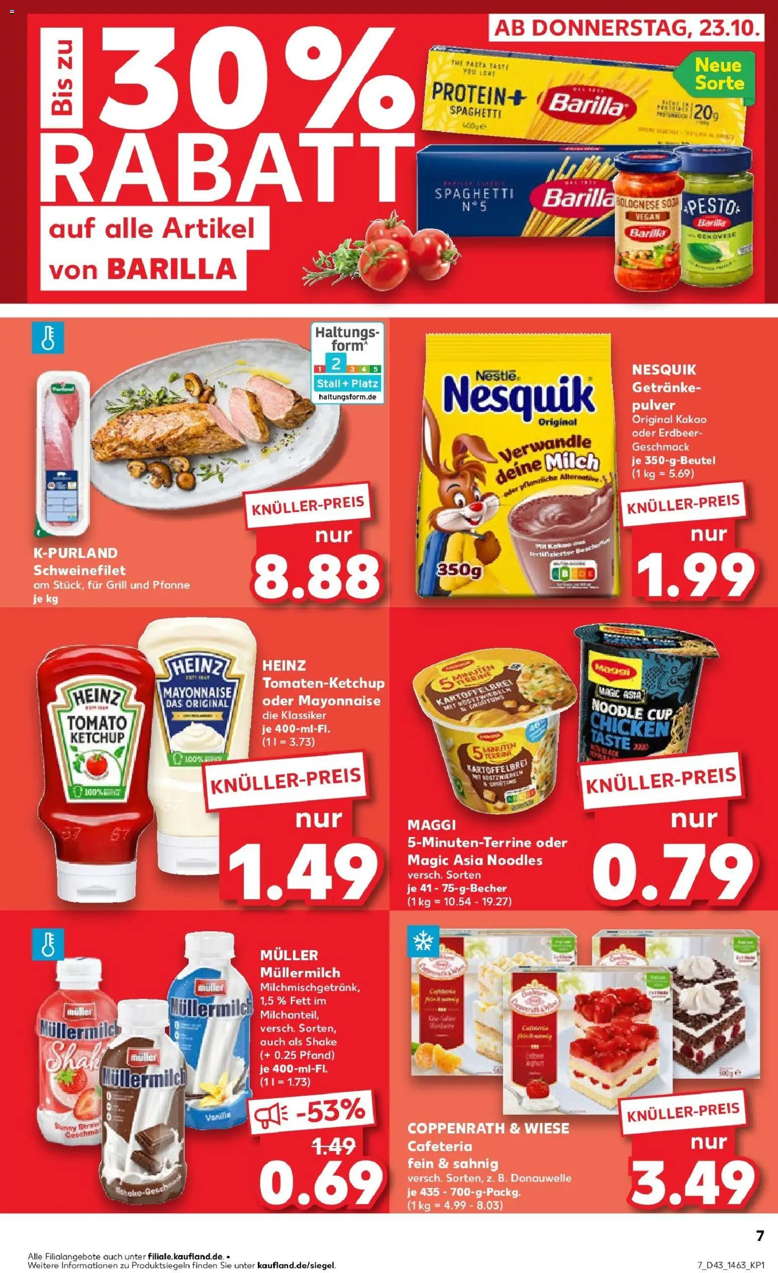 Kaufland prospekt Regensburg	 – gültig ab 23.10.2025 | Seite: 7 | Produkte: Grill, Nesquik, Milch, Müllermilch