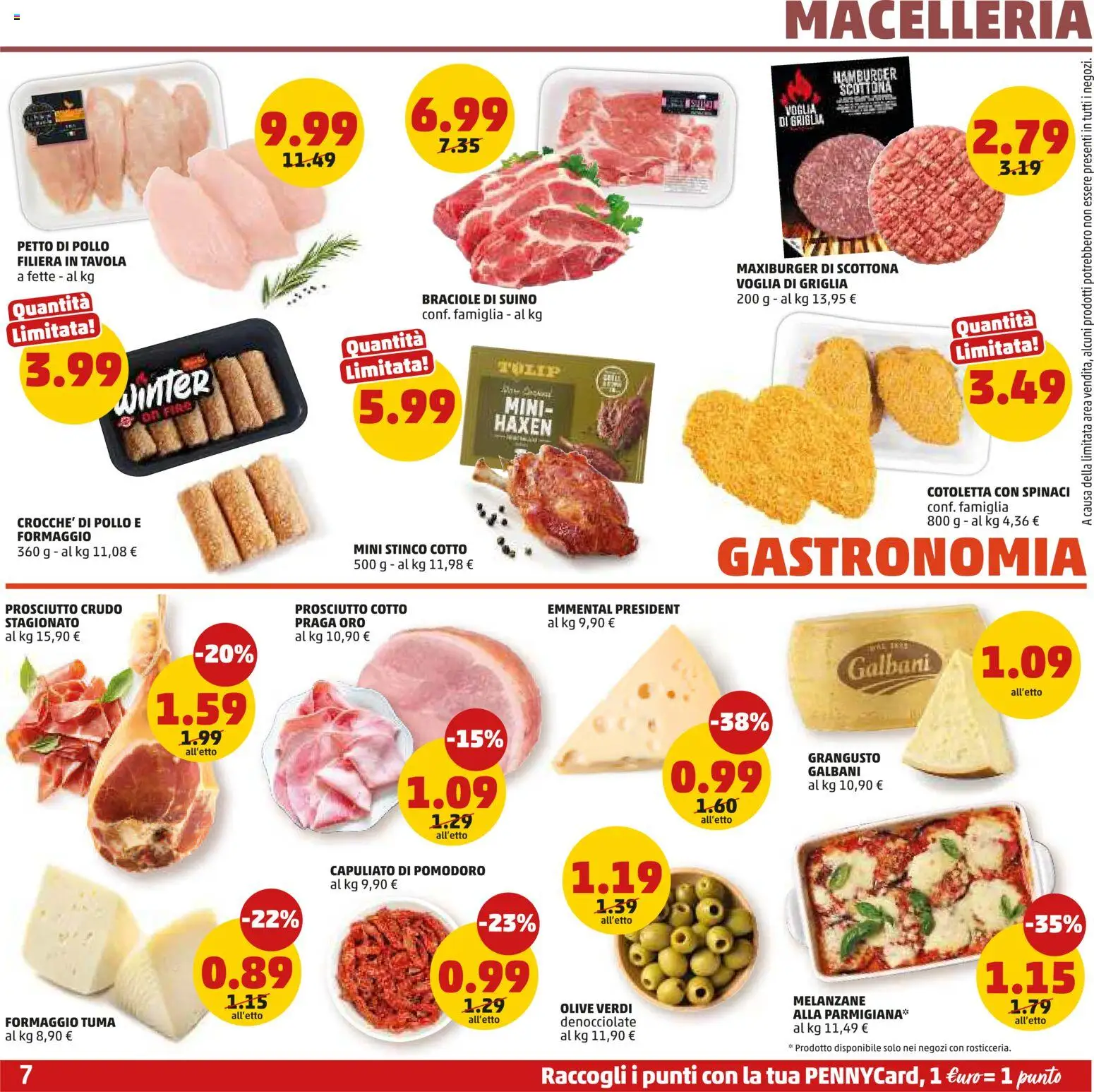 Volantino PENNY del 20.11.2025 | Pagina: 7 | Prodotti: Pollo, Suino, Prosciutto, Melanzane