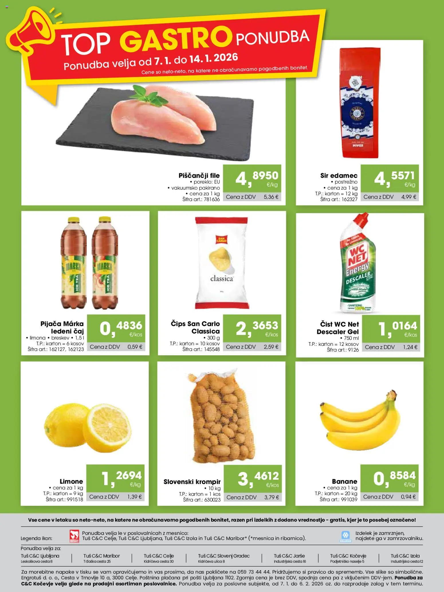 Novi Tuš katalog ponudbe – veljaven od 07.01.2026 | Stran: 24 | Izdelki: Ledeni čaj, Sir, Cips, Krompir