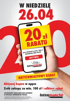 Pogląd oferty "Intermarche konkurs - W niedzielę 26.04 zgarnij E-BON 20 zł" - ważna od 22.04.2026