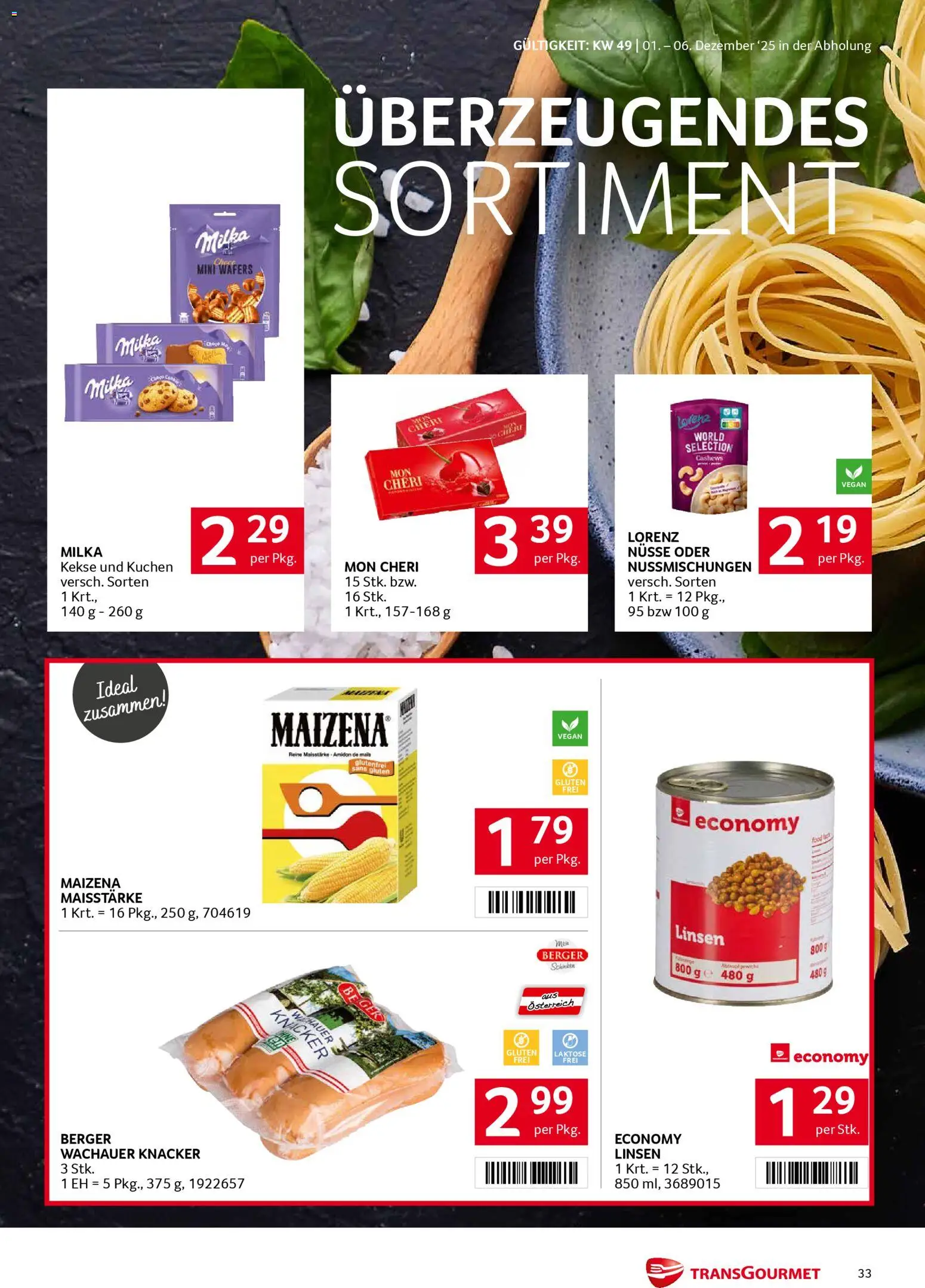 Transgourmet Flugblatt gültig ab 01.12.2025 | Seite: 33 | Produkte: Nüsse, Kekse