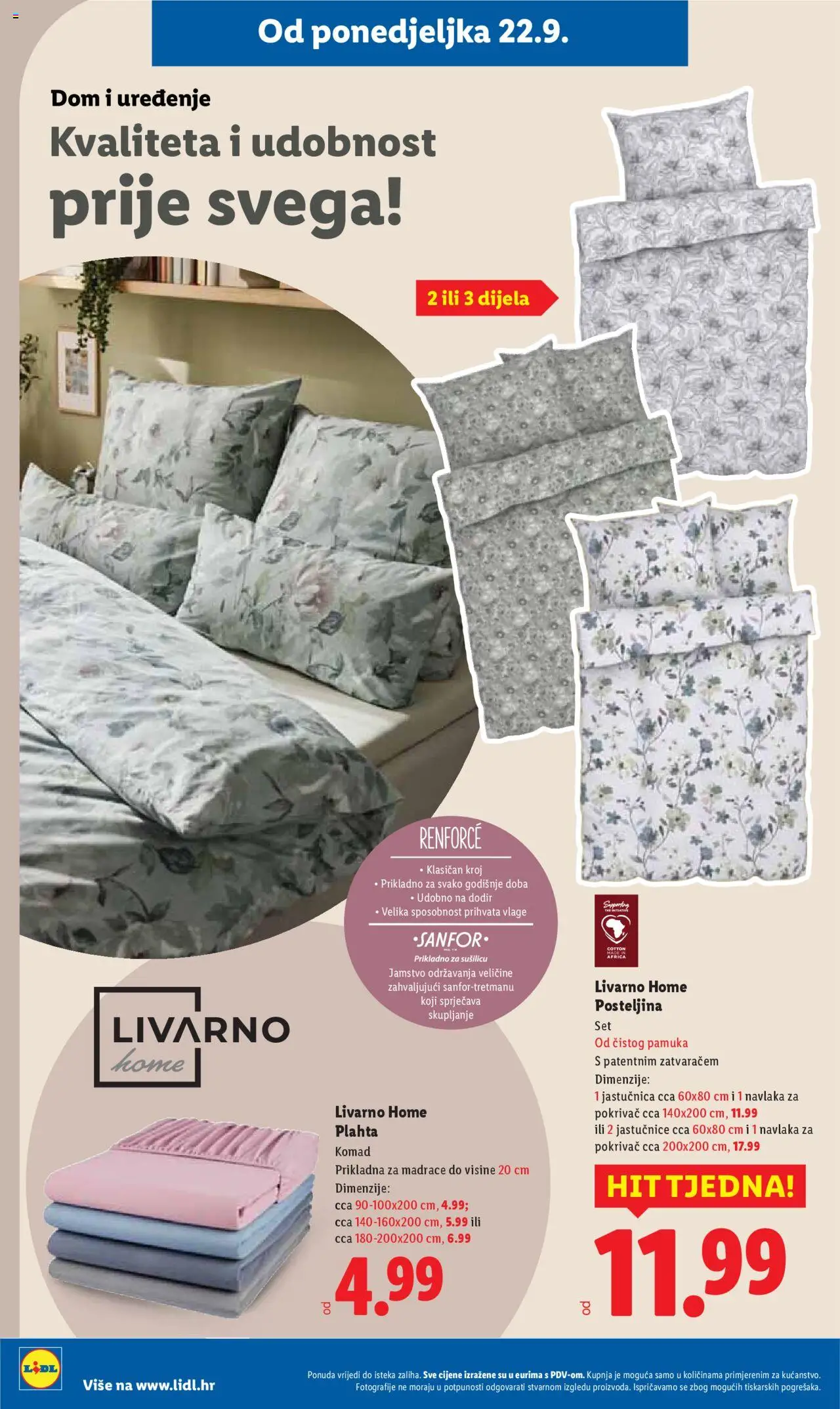 Lidl katalog | vrijedi od 22.09.2025 | Stranica: 28 | Proizvodi: Pokrivač, Jastučnica, Plahta, Posteljina