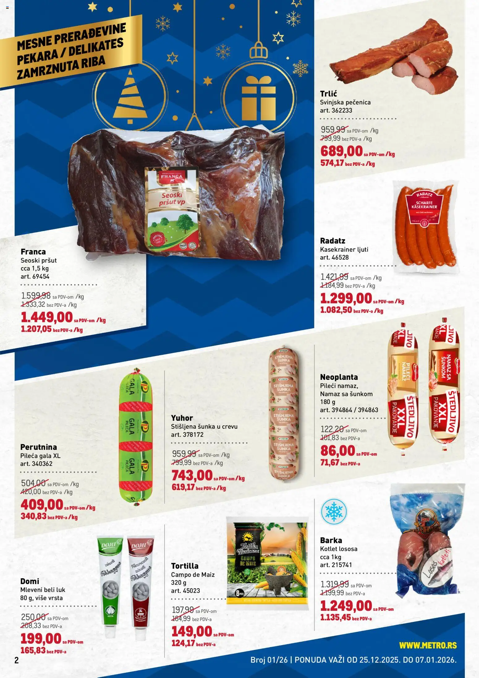 Metro katalog - važi od 25.12.2025 | Strana: 2 | Proizvode: Pršut, Beli luk, Pakovanje, Riba