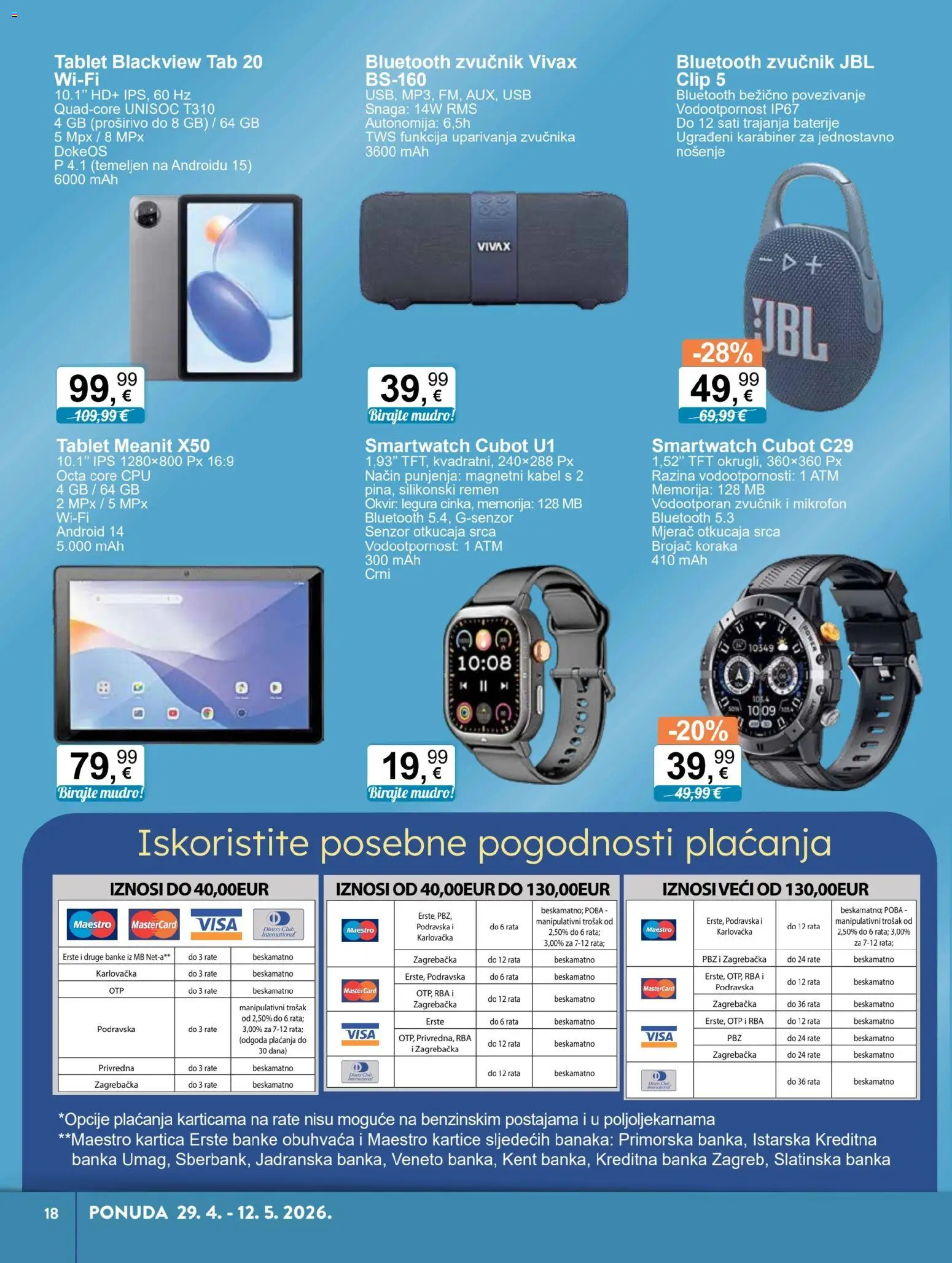 KTC katalog | vrijedi od 29.04.2026 | Stranica: 15 | Proizvodi: Tablet, Baterije, Zvučnik, USB