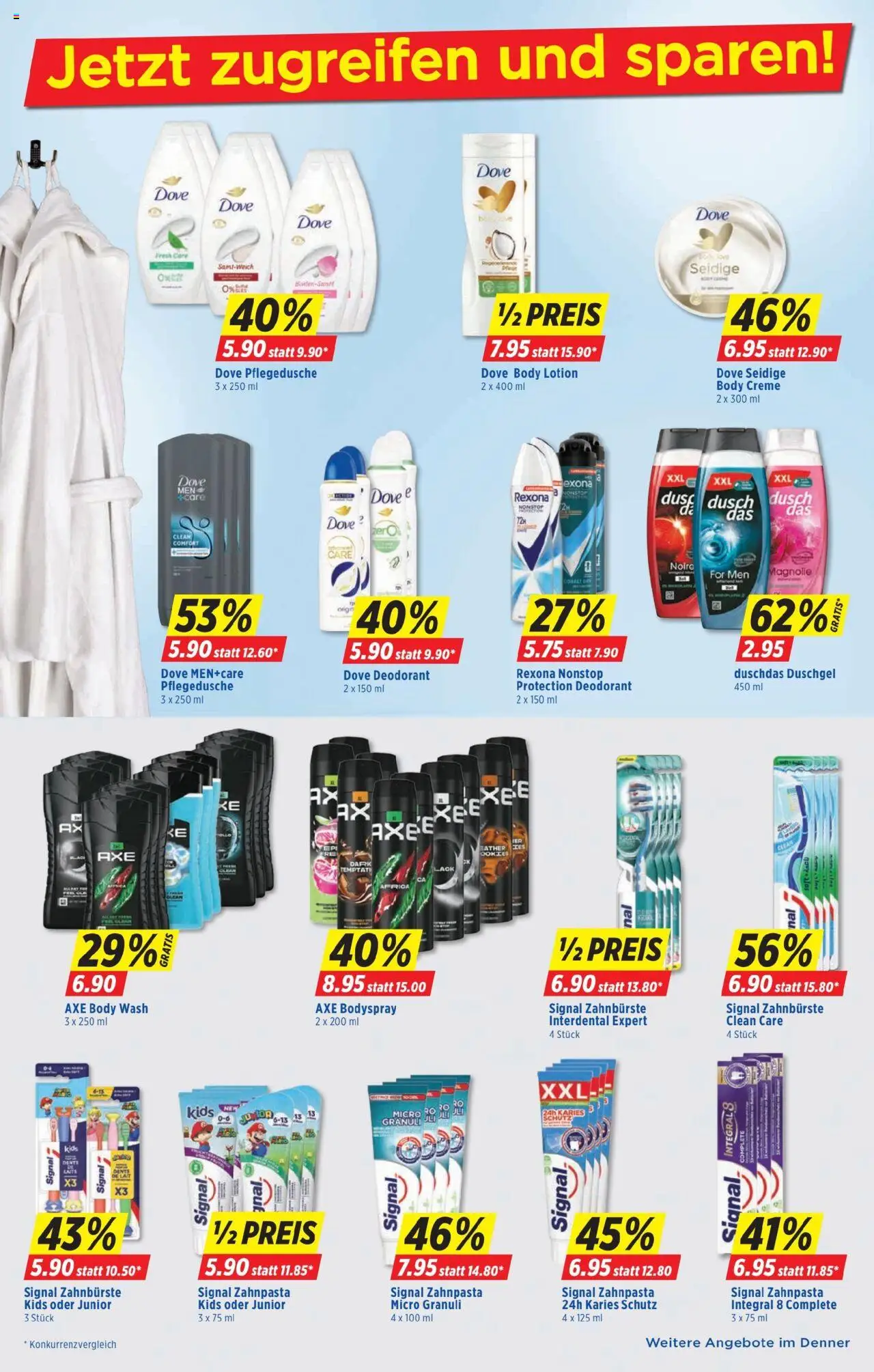 Denner Aktionen ab 12.08.2025 | Seite: 22 | Produkte: Zahnpasta, Body Lotion, Shower Gel, Creme