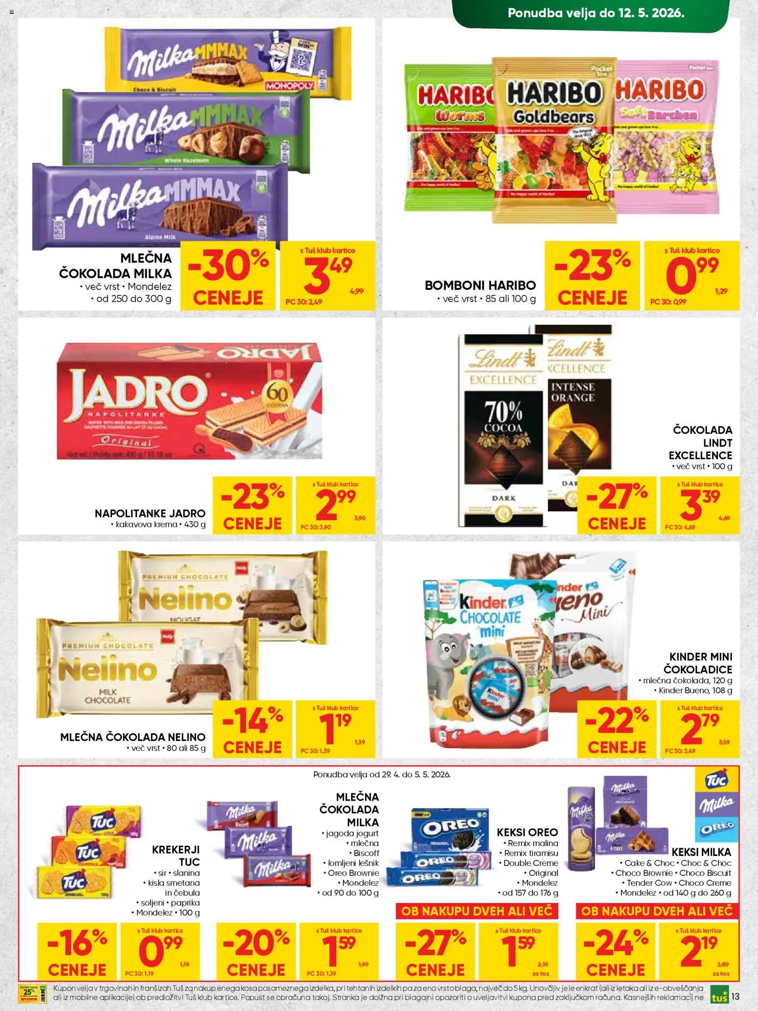 Novi Tuš katalog ponudbe – veljaven od 29.04.2026 | Stran: 13 | Izdelki: Paprika, Jogurt, Cokolada, Smetana