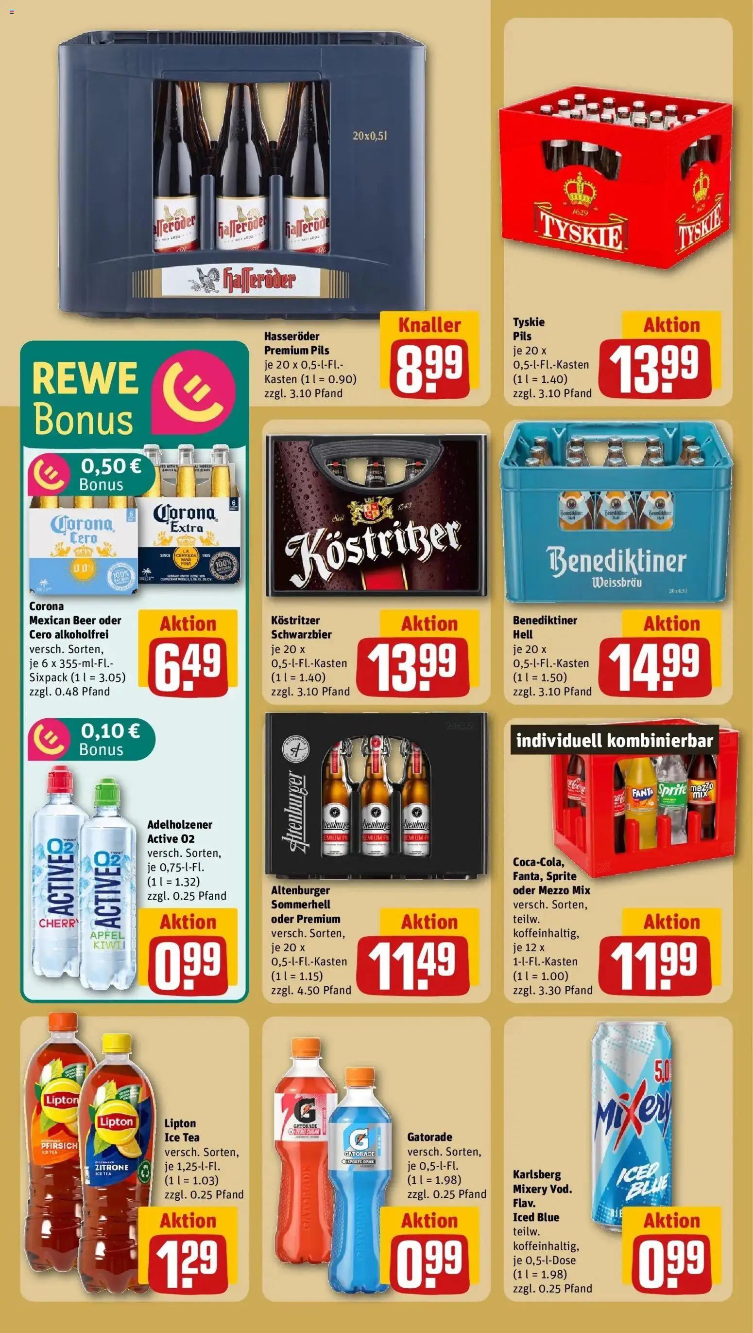Rewe Prospekt Prenzlau	 – gültig ab 05.04.2026 | Seite: 14 | Produkte: Tyskie, Benediktiner hell, Pfirsich, Mixery