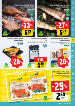 IKI leidinys galioja nuo 16.02.2026 | Puslapis: 25 | Prekių: Lašišų filė, Lašišos, Žuvis
