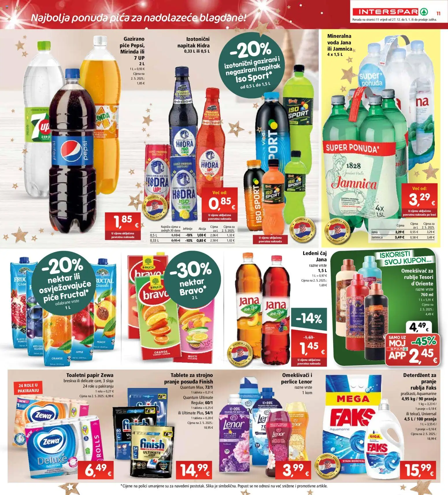 Interspar katalog | vrijedi od 27.12.2025 | Stranica: 11 | Proizvodi: Pica, Deterdžent, Jamnica, Lenor