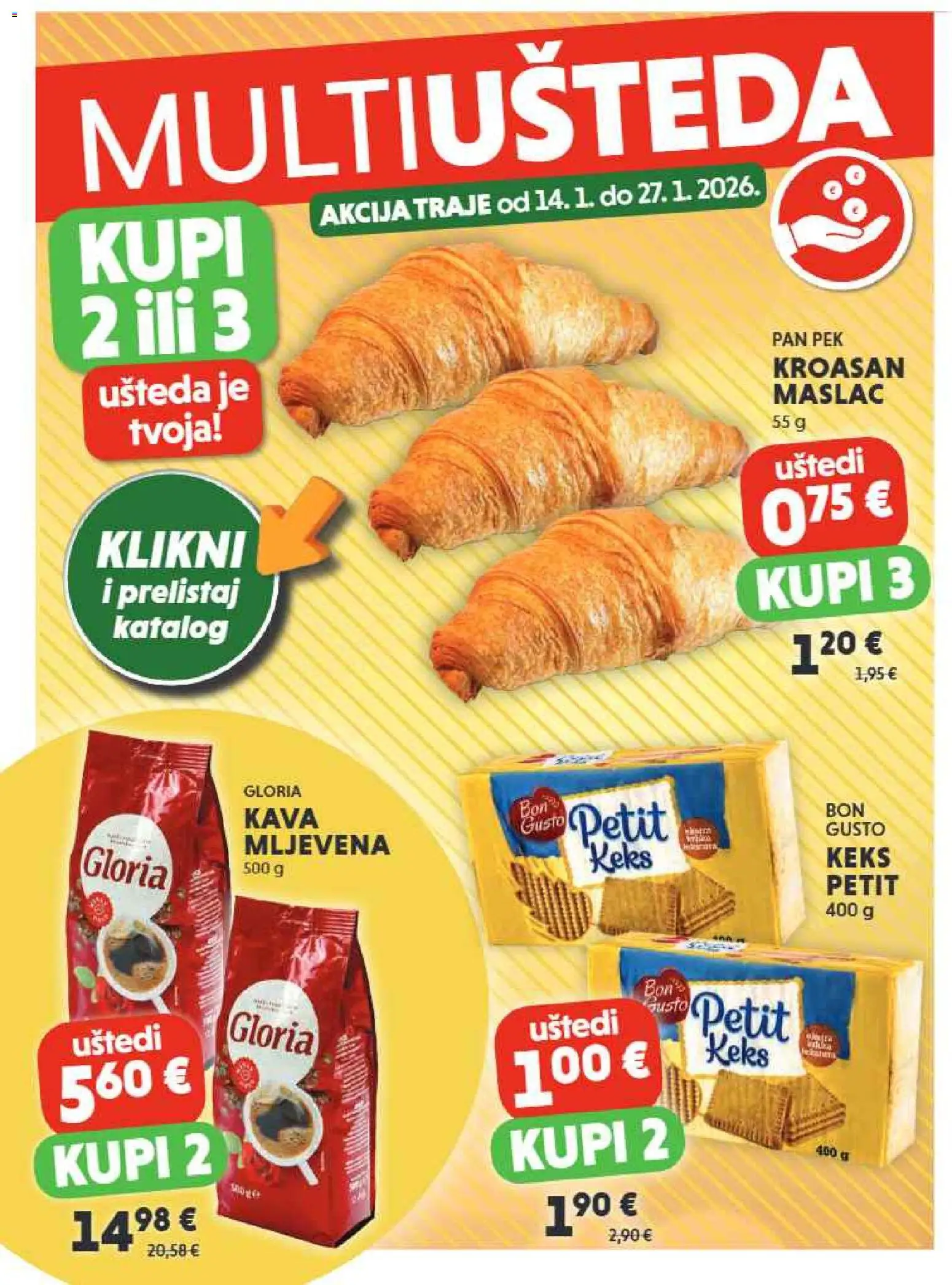 Studenac katalog | vrijedi od 21.01.2026 | Stranica: 2 | Proizvodi: Maslac, Keks, Pan, Kroasan