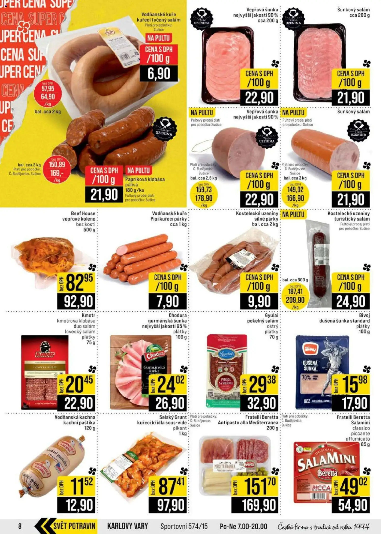 Jip leták - Cash & Carry od 25.02.2026 | Strana: 8 | Produkty: Salám, Uzeniny, Kachna, Paštika