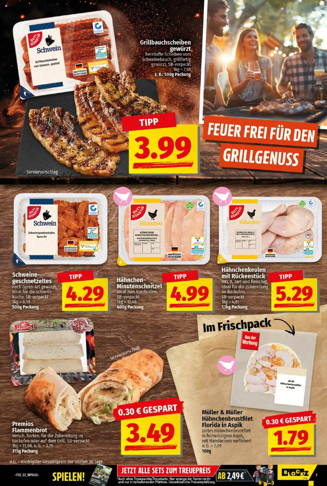 NP Discount Prospekt 	 - gültig ab dem 11.08.2025 | Seite: 3 | Produkte: Hahnchen, Mandarinen, Gyros, Backofen
