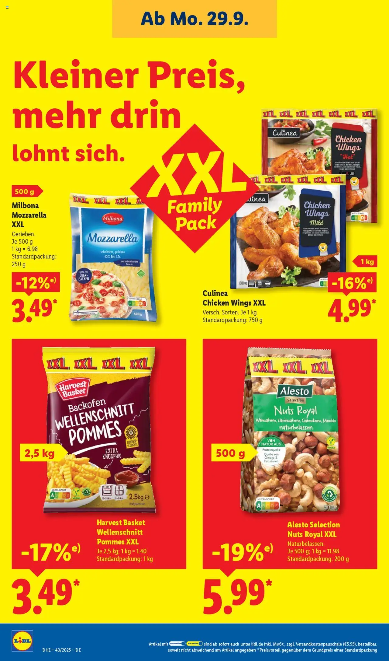Lidl Prospekt 	 – gültig ab 29.09.2025 | Seite: 20 | Produkte: Mozzarella, Pommes, Mandeln, Backofen