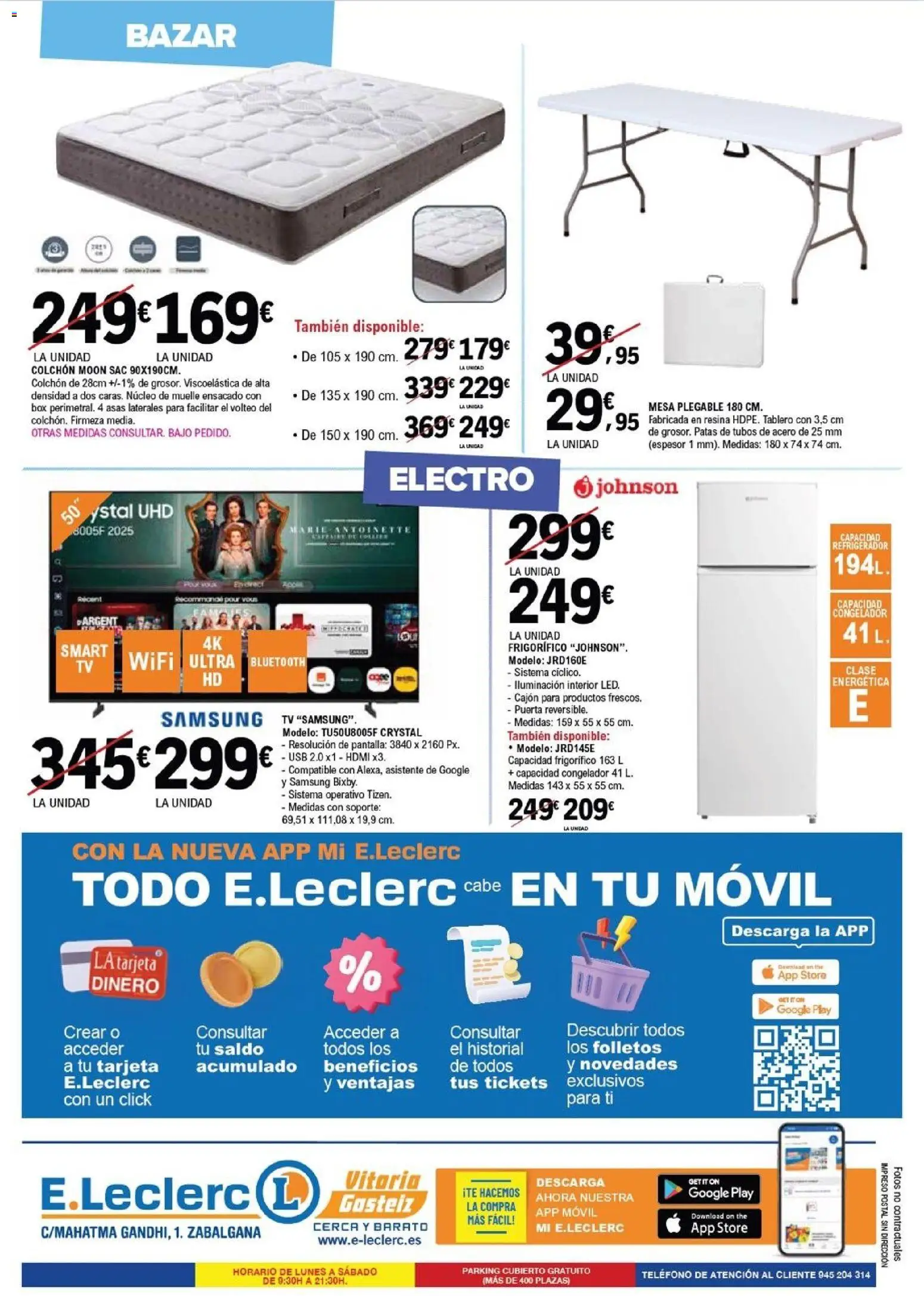 E.Leclerc Mas Barato │ válido desde el 15.04.2026 | Página: 12 | Productos: Teléfono, USB, Refrigerador, Galette de chaise