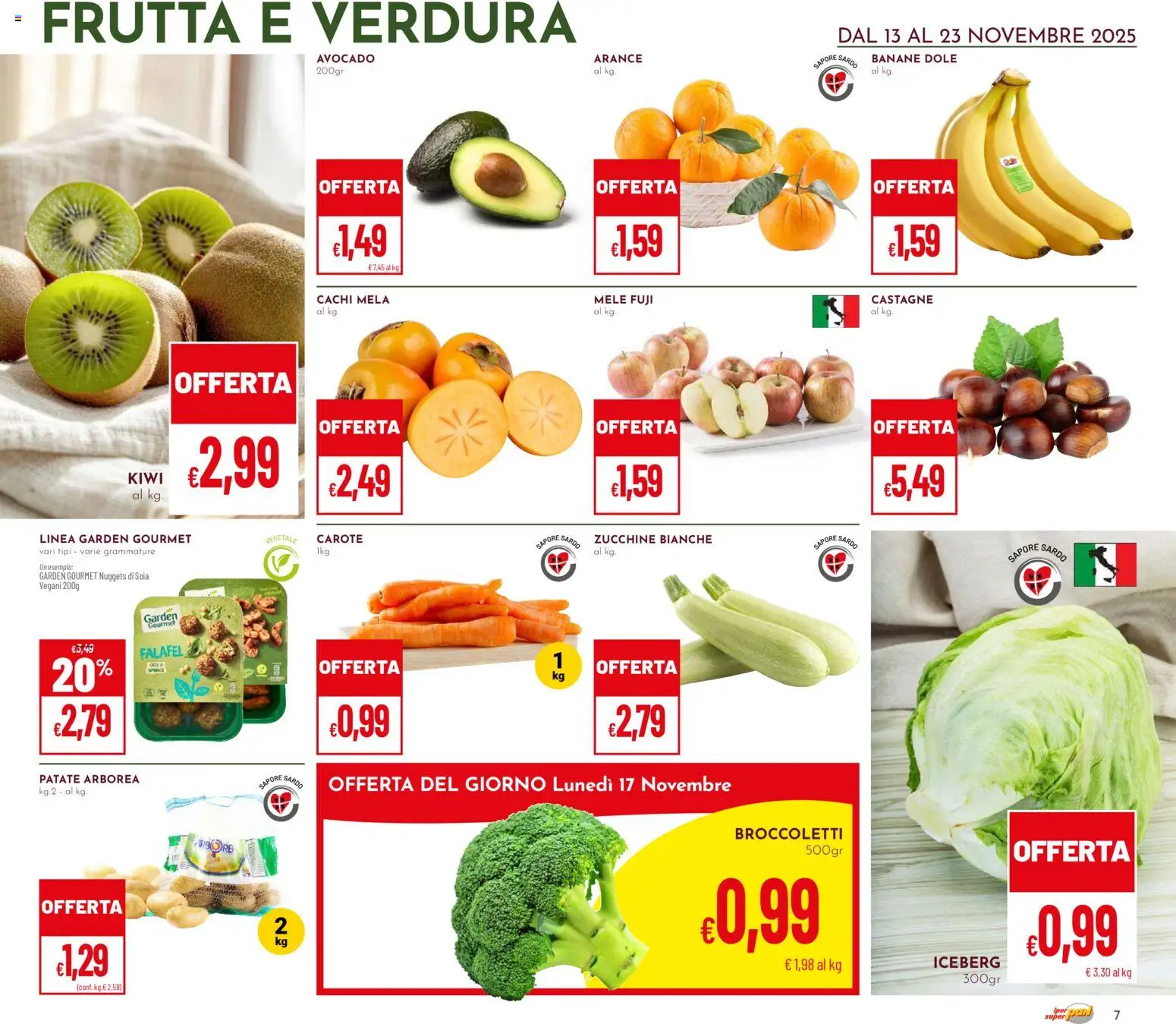 Volantino Pan del 13.11.2025 | Pagina: 7 | Prodotti: Arance, Kiwi, Carote, Cachi