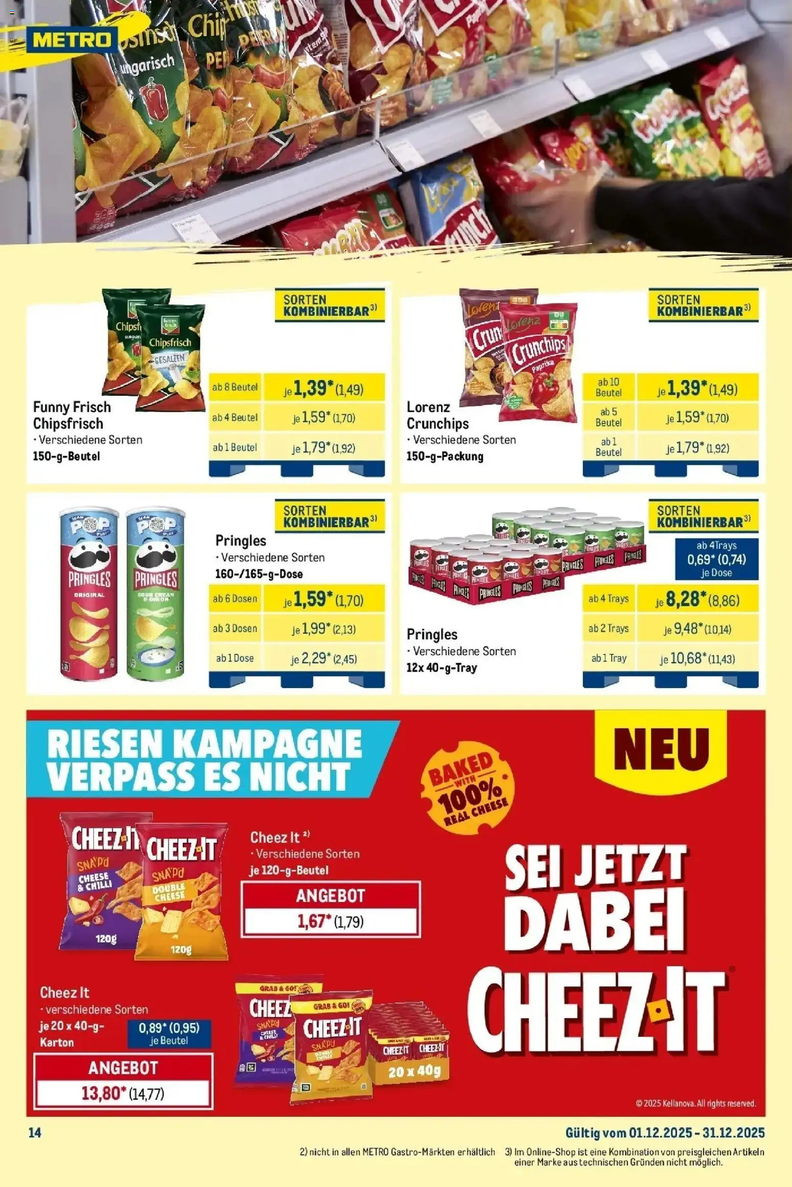 Metro - Wochenangebote Händler – gültig ab 01.12.2025 | Seite: 24 | Produkte: Funny frisch, Paprika, Pringles