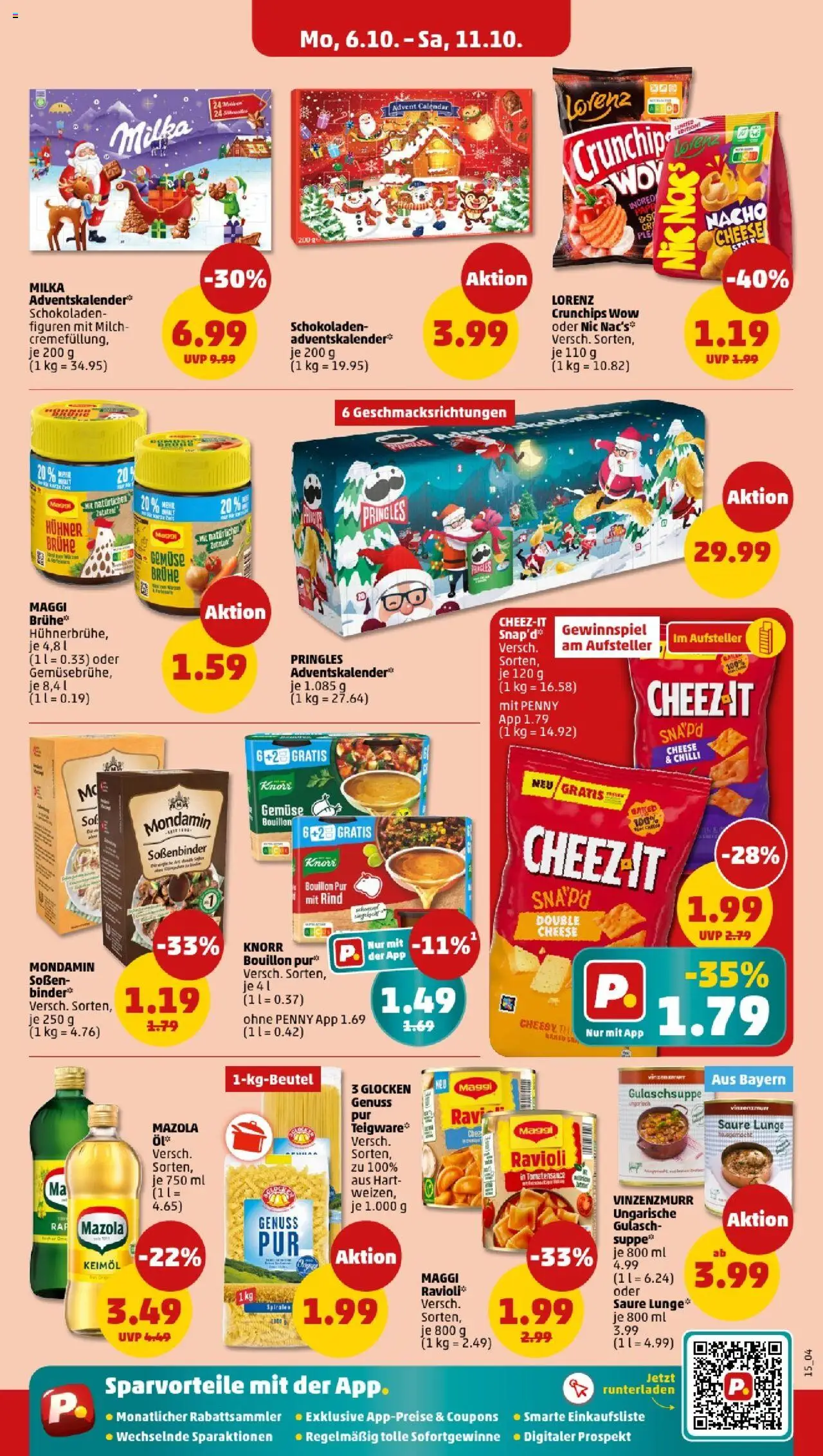 Penny - Bayern – gültig ab 06.10.2025 | Seite: 17 | Produkte: Milch, Knorr, Gemüse, Pringles