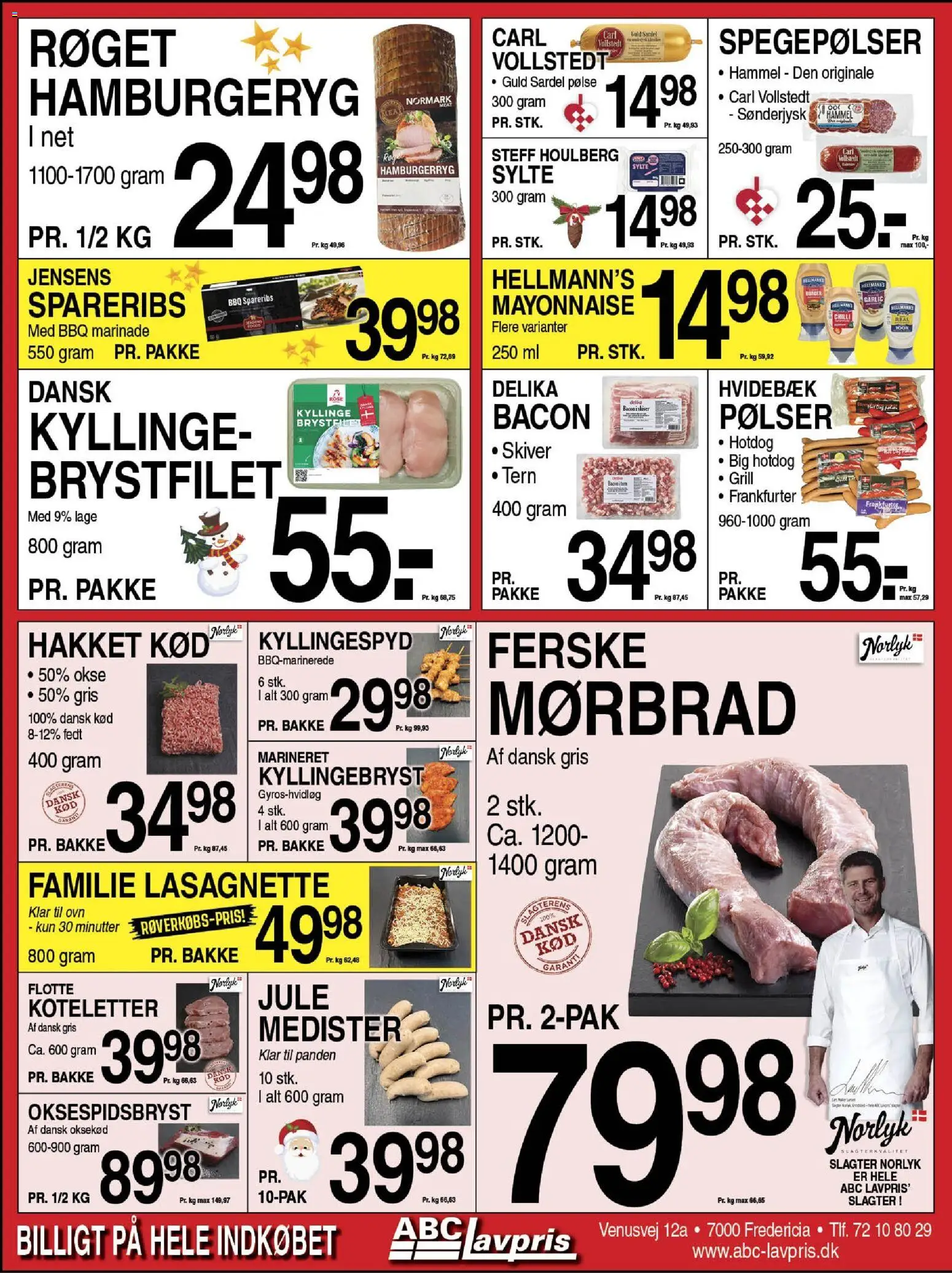 Abc Lavpris tilbudsavis – gyldig fra 26.11.2025 | Side: 5 | Produkter: Pølser, Oksekød, Hamburgerryg, Ovn