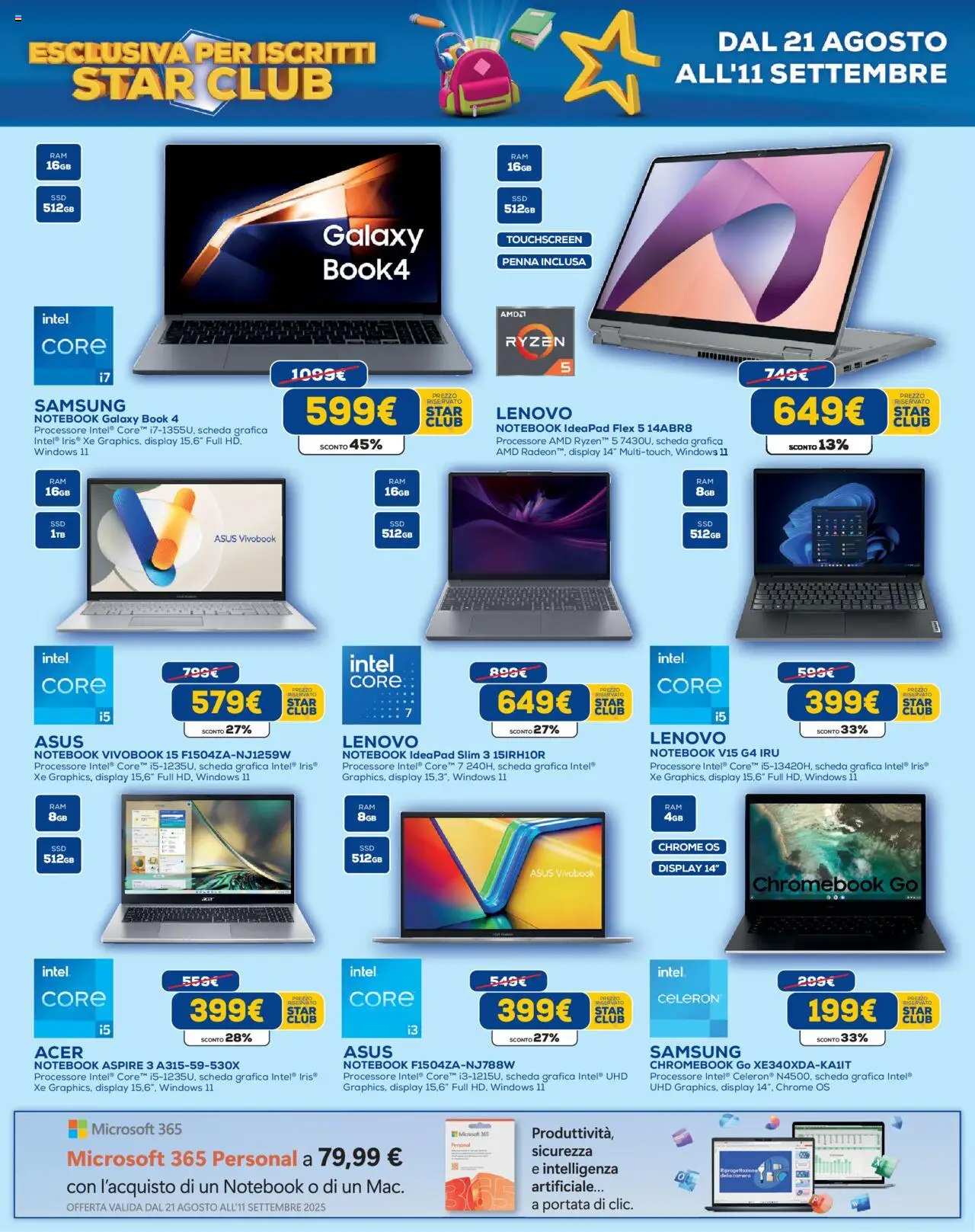 Volantino Euronics del 21.08.2025 | Pagina: 7 | Prodotti: Notebook, Samsung
