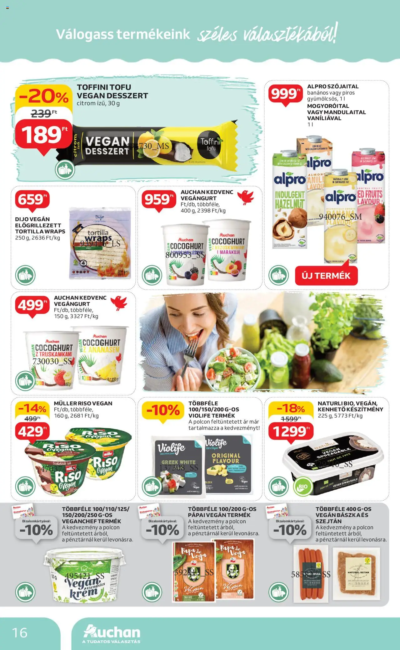 Auchan akciós ujság - amely érvényes a következő dátumtól: 22.05.2025 | Oldal: 16 | Termékek: Mandulaital, Szójaital, Vegán, Citrom