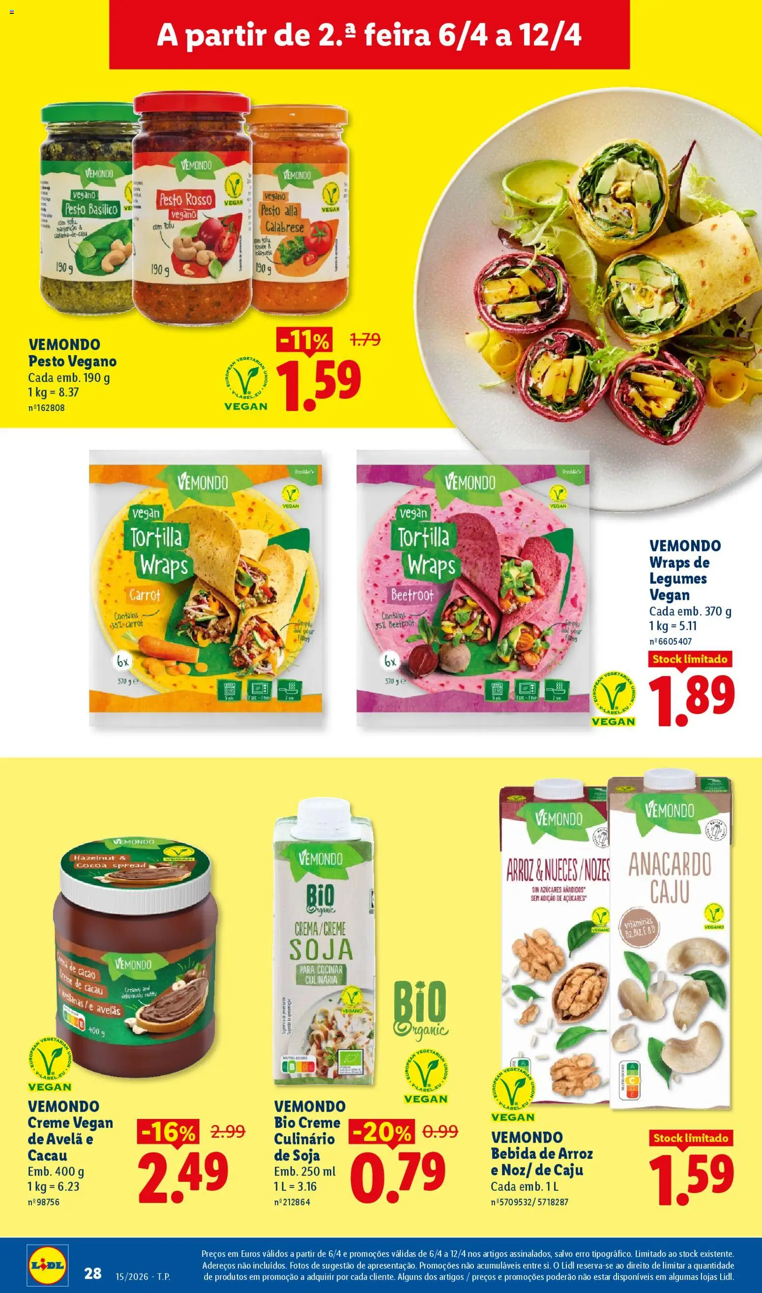 Lidl folheto │ válido de 06.04.2026 | Página: 28 | Produtos: Soja, Avelãs, Arroz, Creme