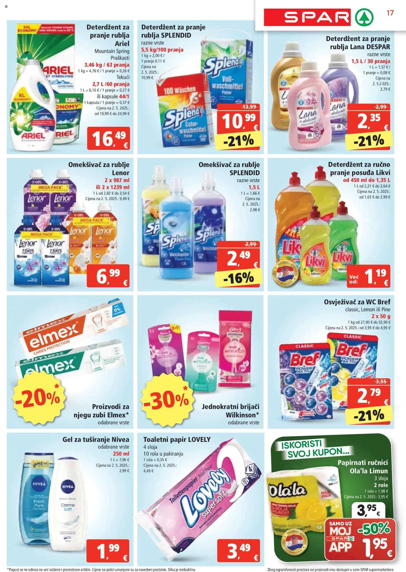 Spar katalog | vrijedi od 29.10.2025 | Stranica: 17 | Proizvodi: Gel za tuširanje, Deterdžent, Papirnati ručnici, Toaletni papir