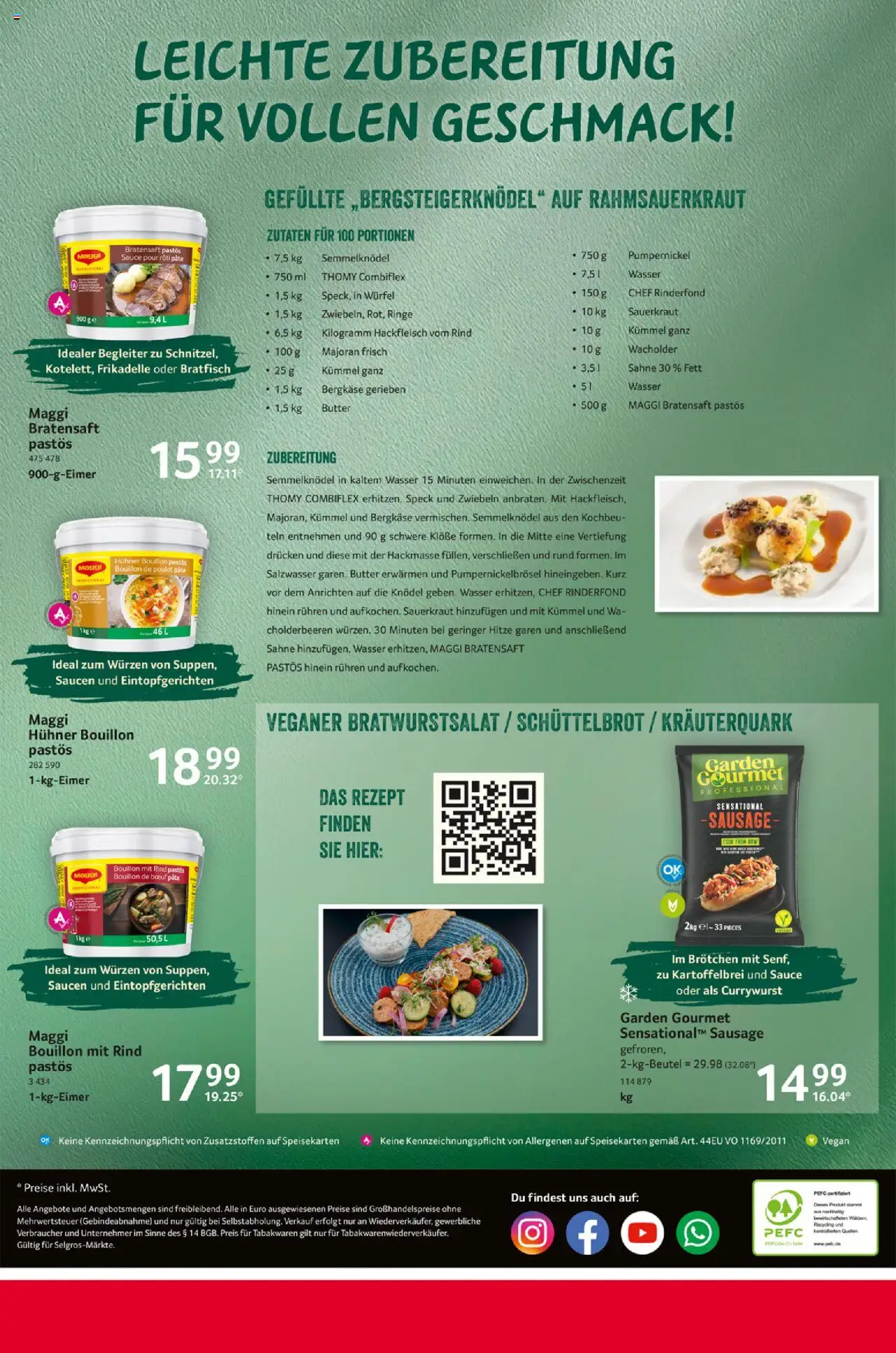 Selgros Gastronomie - gültig ab dem 21.08.2025 | Seite: 36 | Produkte: Maggi, Zwiebeln, Sahne, Hackfleisch