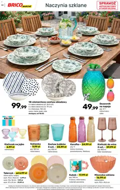 Pogląd oferty "Brico Marché gazetka - Wiosna" - ważna od 04.03.2026 | Strona: 42 | Produkty: Szklanka, Napoje, Zestaw obiadowy