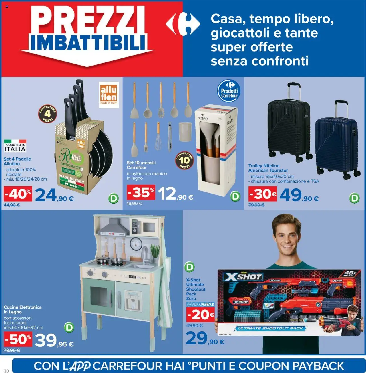 Volantino Carrefour del 10.10.2025 | Pagina: 30 | Prodotti: Alluminio, Trolley