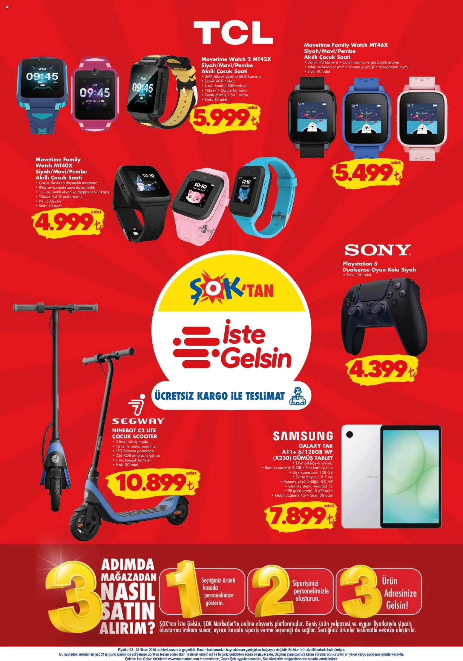 Şok Market Katalog - 22.04.2026 tarihinden itibaren geçerlidir | Sayfa: 9 | Ürünler: Navigasyon, Pil, Tablet, Oyun