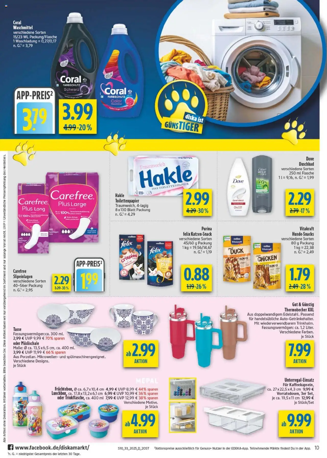 Diska Prospekt 	 - gültig ab dem 11.08.2025 | Seite: 10 | Produkte: Coral, Coral waschmittel, Waschmittel, Toilettenpapier
