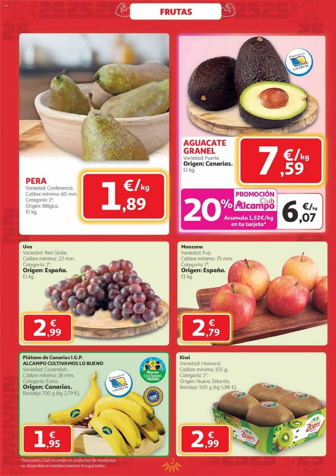 Alcampo - Canarias │ válido desde el 09.10.2025 | Página: 2 | Productos: Kiwi, Manzana, Bandeja